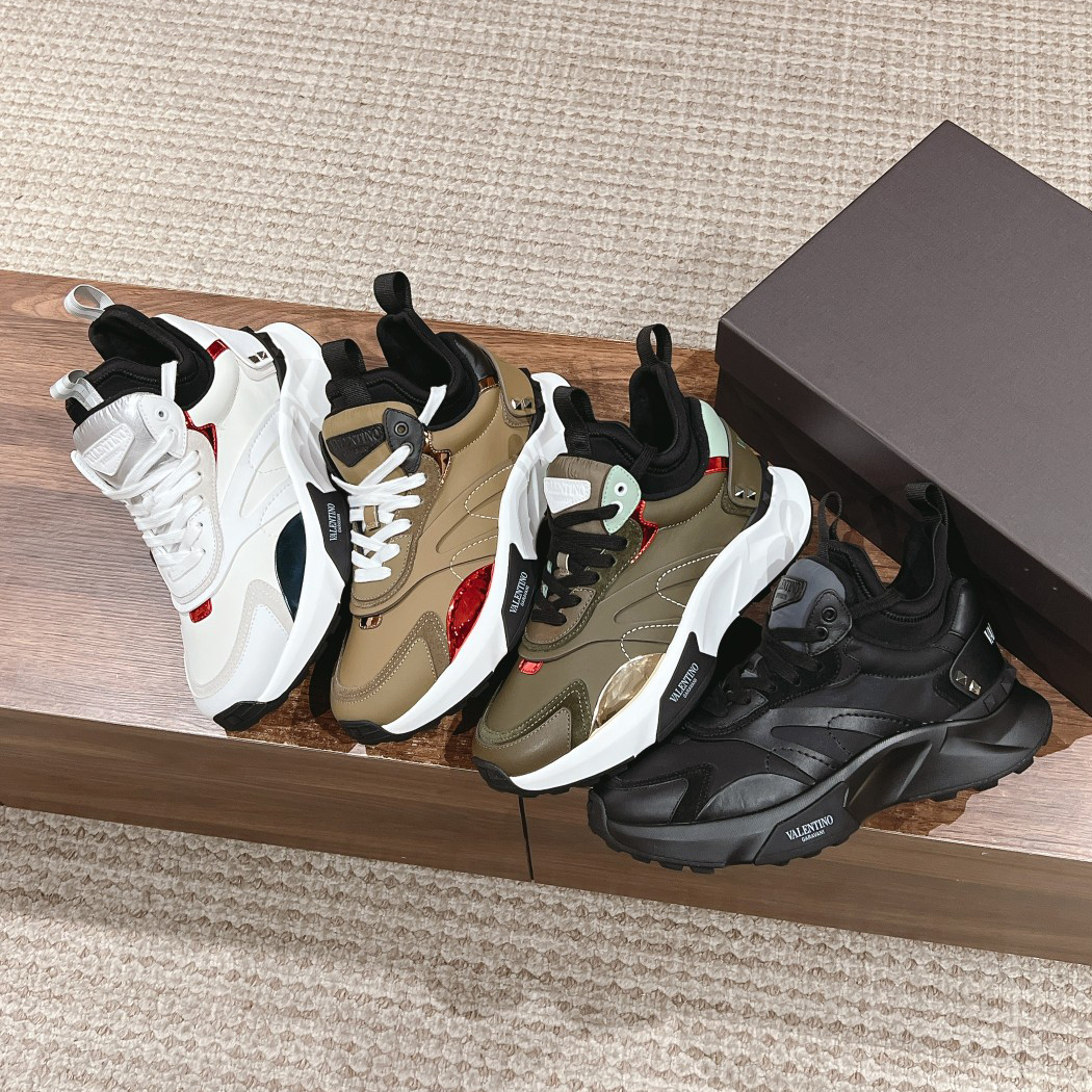 NIGO Valentino Men's Embroidered Logo Colorblock Material Cowhide Casual Sneakers Shoes #nigo74528