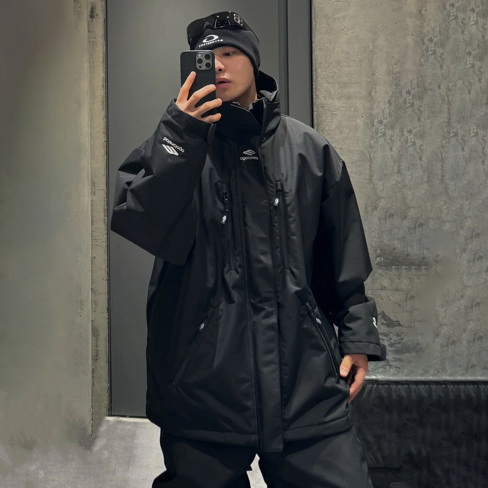 NIGO Balenciaga Men's Spring and Autumn Black Letter Printed Hooded Zipper Long Sleeve Jacket #nigo74521