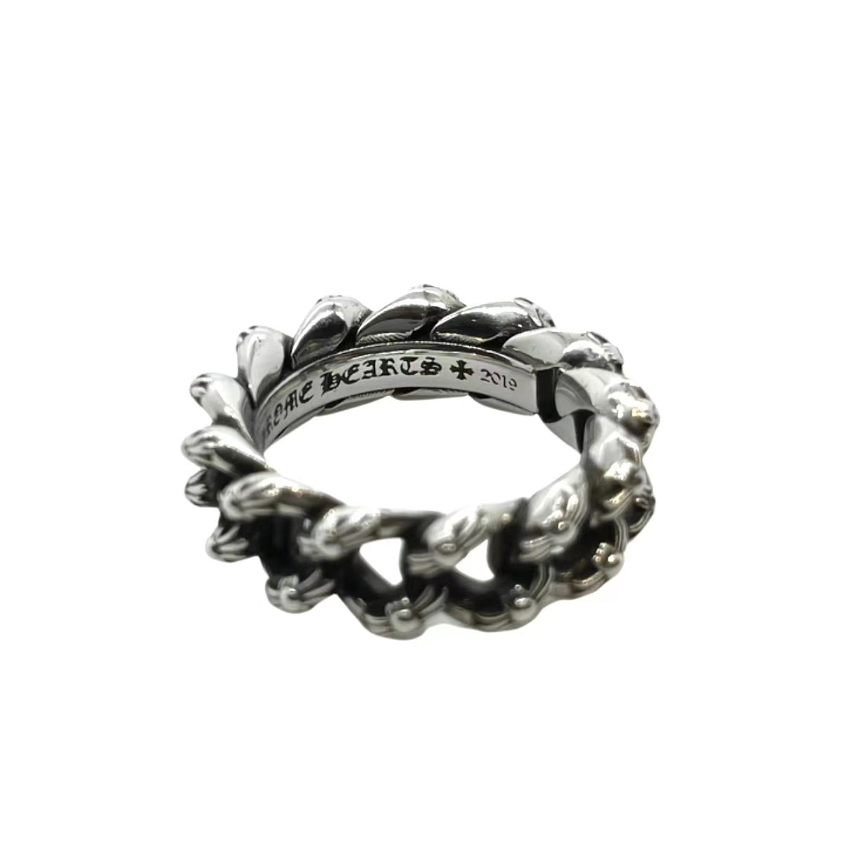NIGO Chrome Hearts Men's and Women's Silver Crucifix Logo Punk Rock Couple's Ring Jewelry #nigo74534