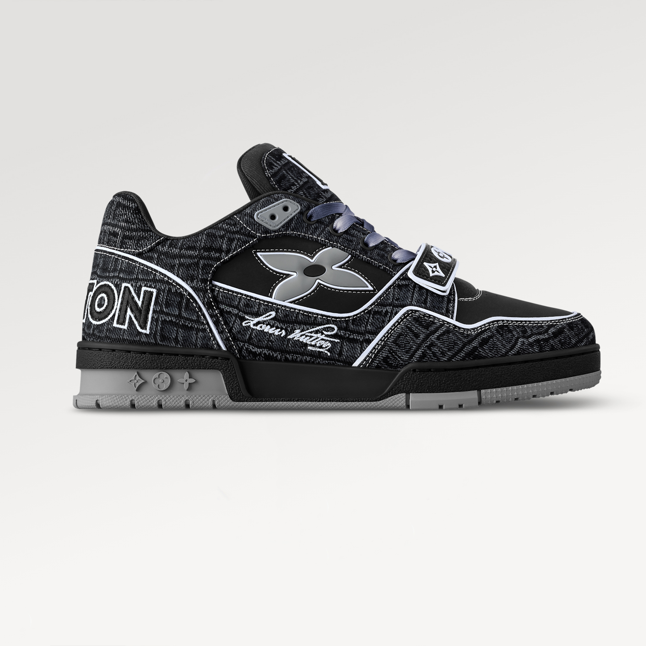 NIGO Louis Vuitton Lv Trainer Sneakers Men's Women's Retro Basketball Shoes Denim Black Logo Casual Trendy Fashion Shoes #nigo71793