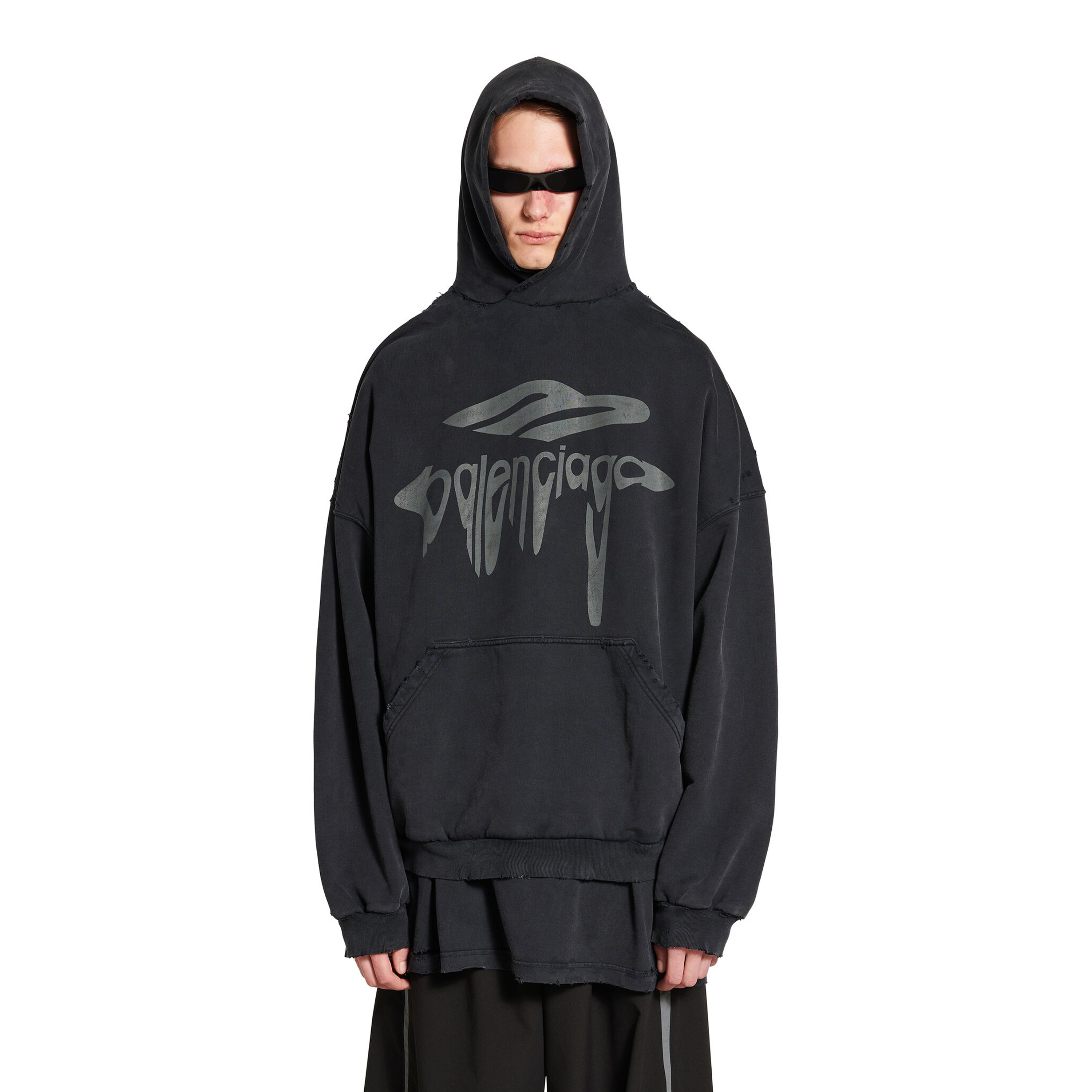 NIGO Balenciaga Men's Spring 3B LIQUIFIED Loose High Street Cotton Logo Print Hooded Sweatshirt #nigo71811
