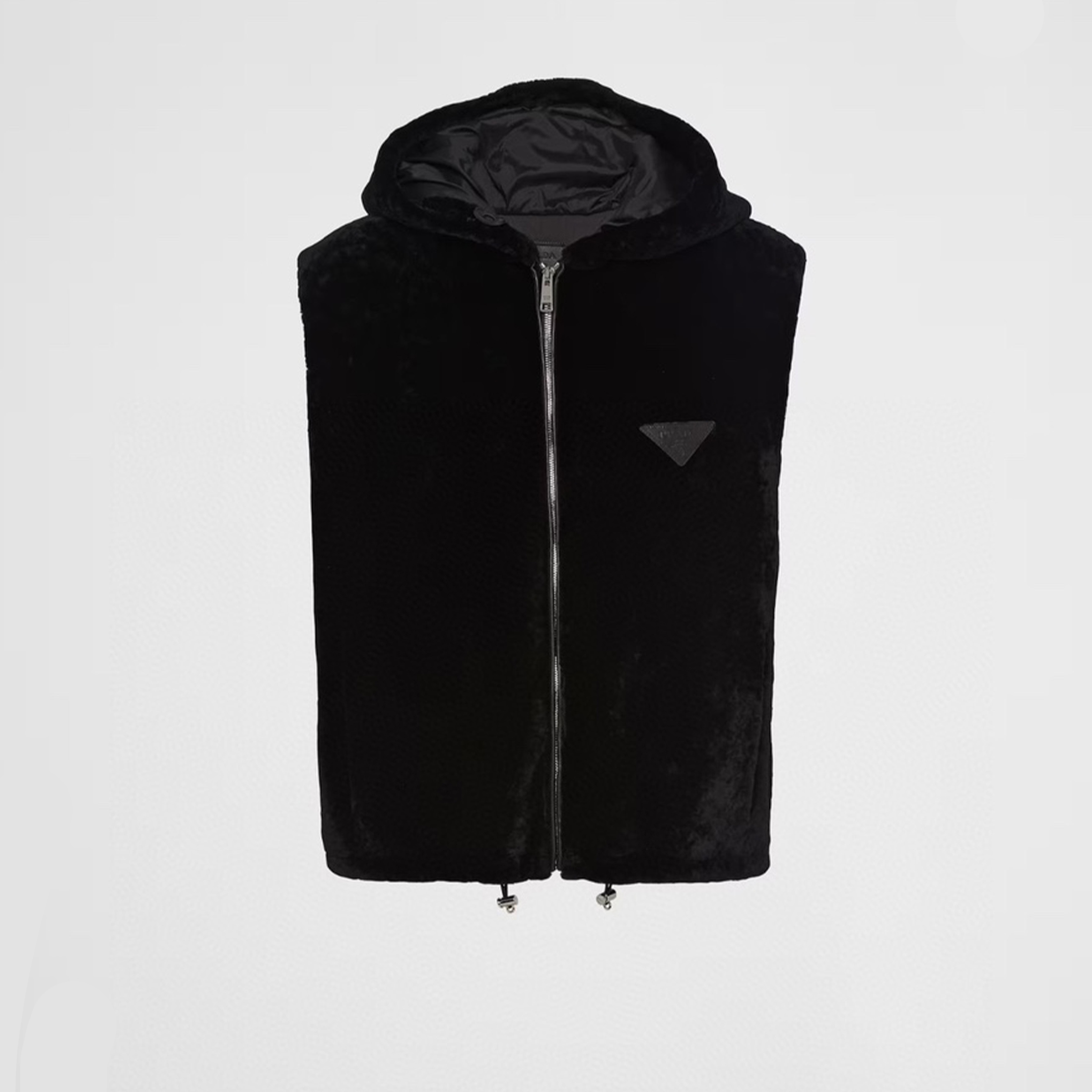 NIGO Prada Wool Leather Men's Vest Black Fashion Trend Retro Sport Style Luxury Hooded Sleeveless Casual Jacket #nigo71794