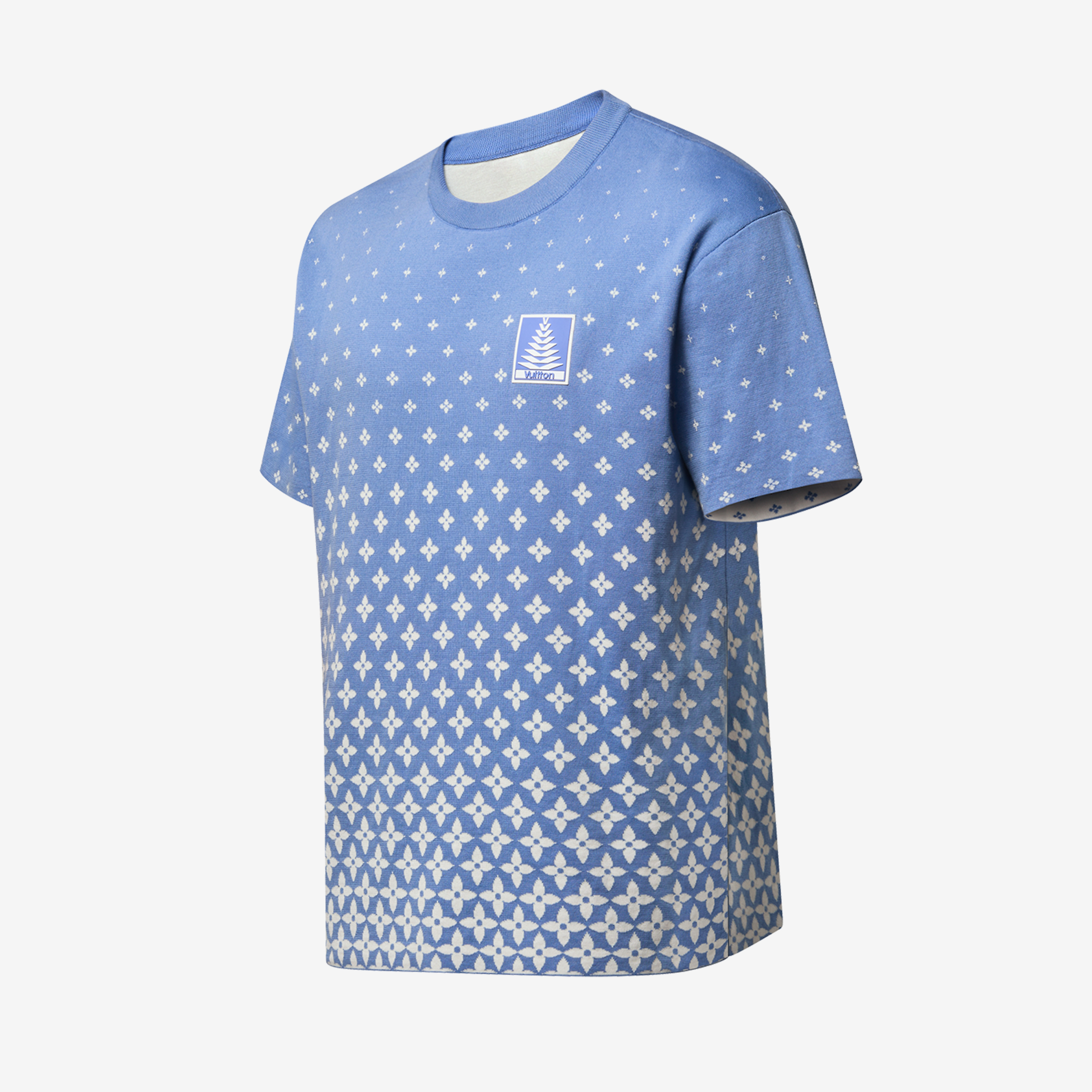 NIGO Louis Vuitton Men's Summer Cotton Knit Full Print Round Neck Pullover Solid Color Short Sleeved T-Shirt #nigo71812