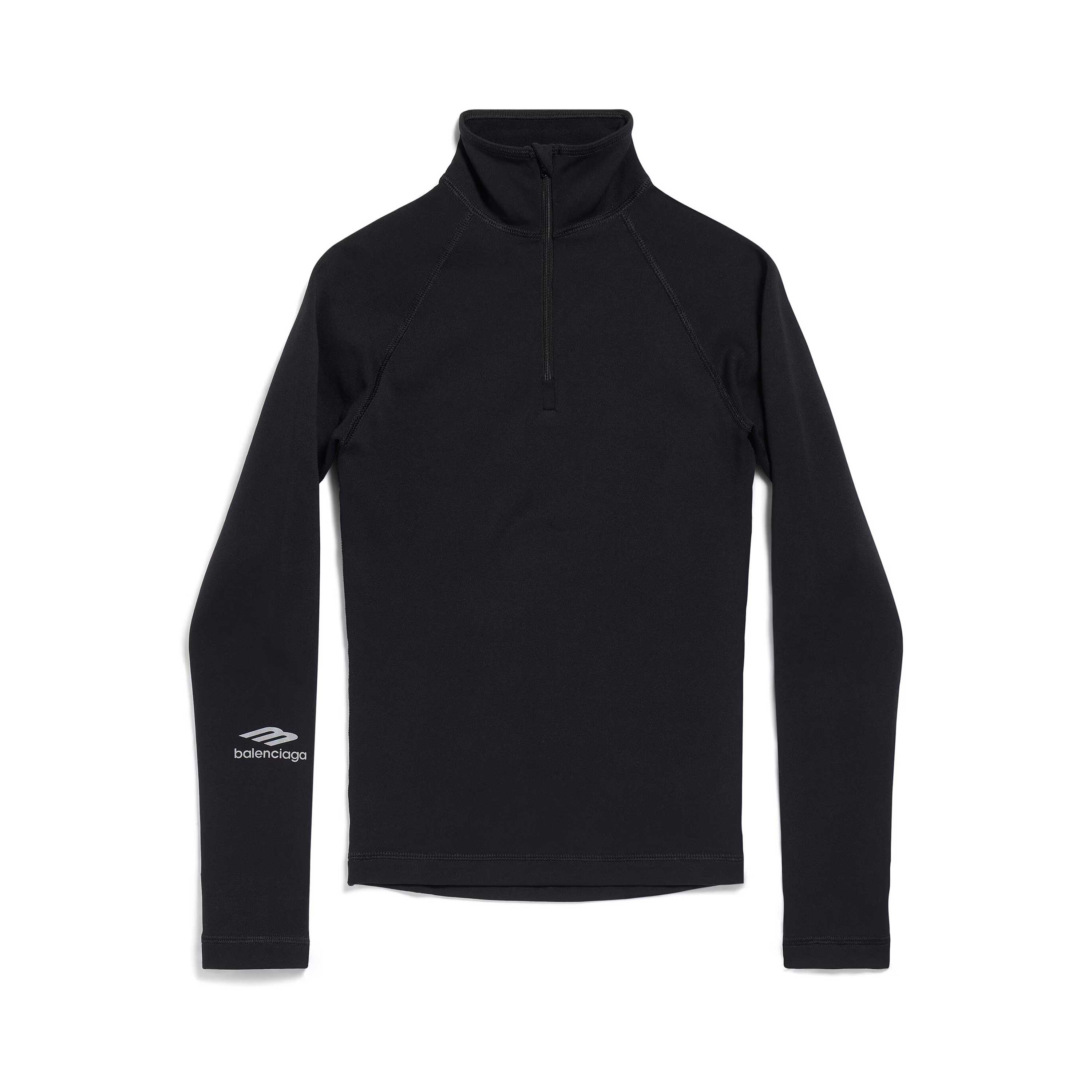 NIGO Balenciaga Women's 3B Sports Icon Half Zip Solid Color Fitted Top Logo Printed Pullover Long Sleeve Sweatshirt #nigo71757