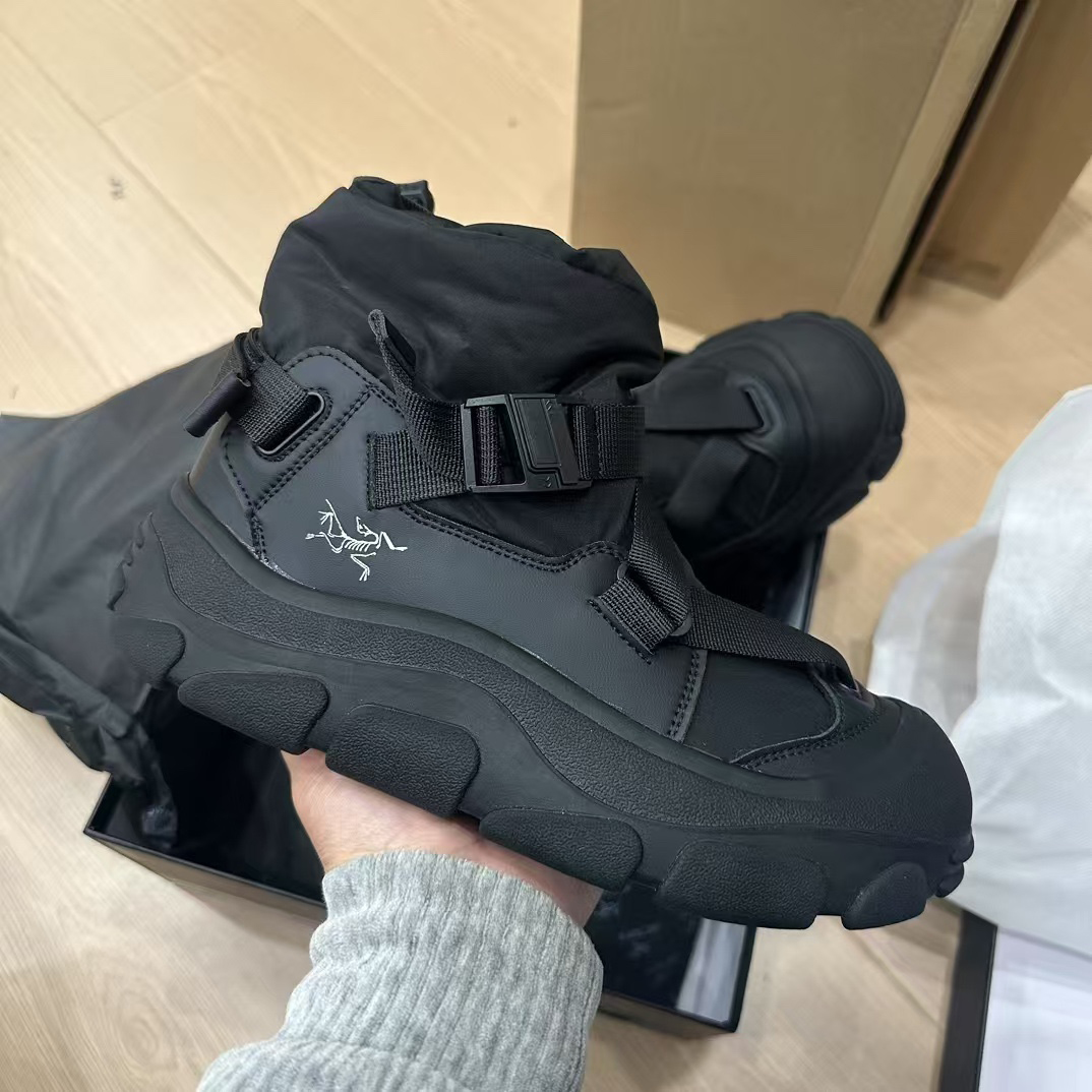 NIGO Arcteryx Women's Solid Color Waterproof Fabric Snap Cotton Short Boots Shoes #nigo74545