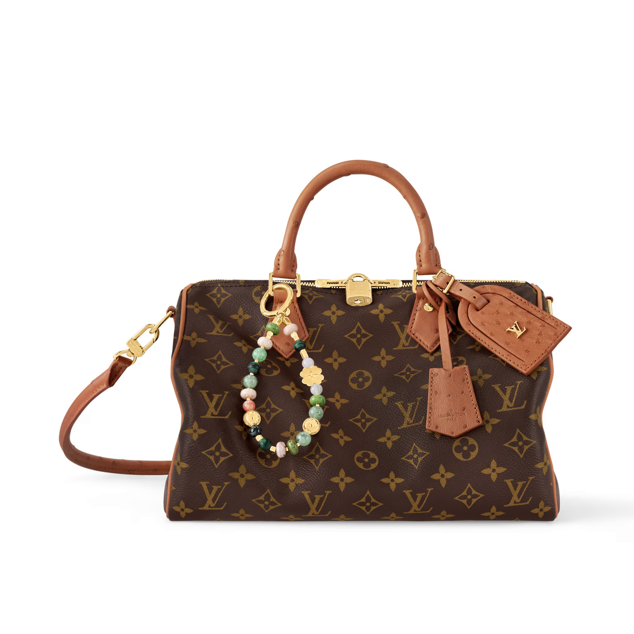 NIGO Louis Vuitton SPEEDY SOFT 30 Women's Brown Detachable Adjustable Shoulder Strap Leather Trimmed Shoulder Crossbody Handbag Bag Bags #nigo74548