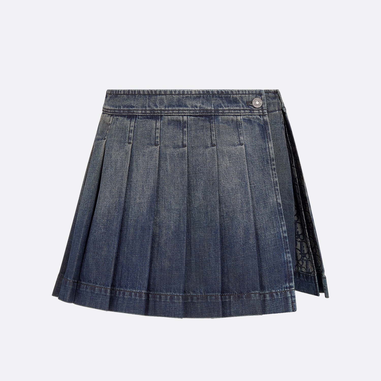 NIGO Dior Women's Summer Solid Color Old Flower Denim Mini Pleated Short Skirt #nigo74552