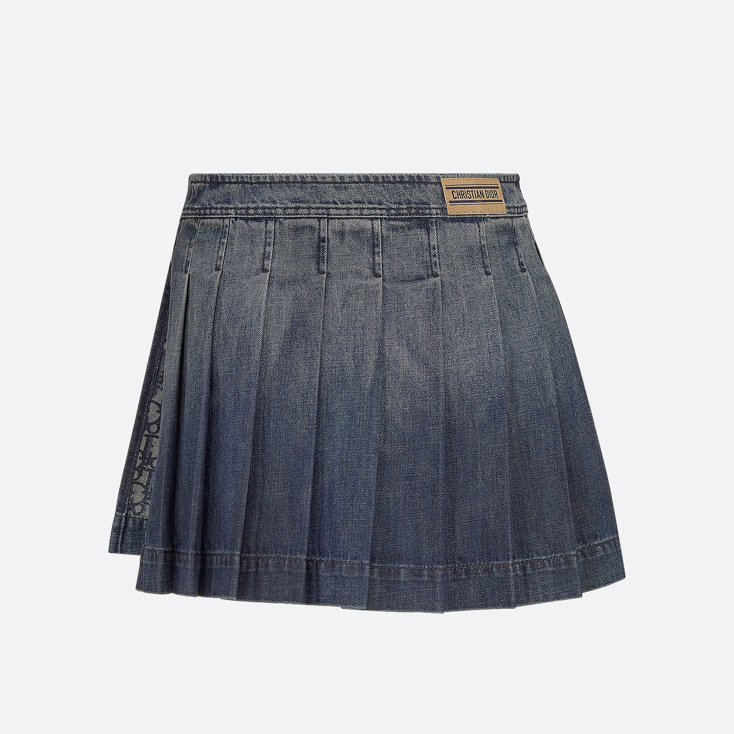 NIGO Dior Women's Summer Solid Color Old Flower Denim Mini Pleated Short Skirt #nigo74552