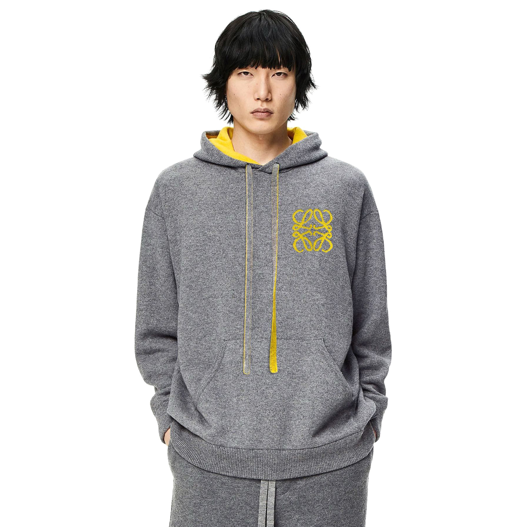 NIGO Loewe Men's Logo Printed Spring & Fall Wool Loose Two Color Long Sleeve Pullover Hooded Drawstring Sweatshirt #nigo74566