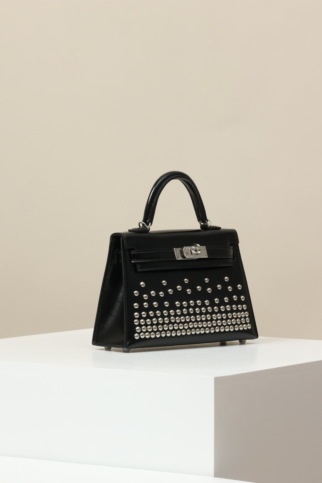 NIGO Hermes Women Pure Color Calfskin Leather Studded Design Tote Shoulder Bag Bags #nigo74556