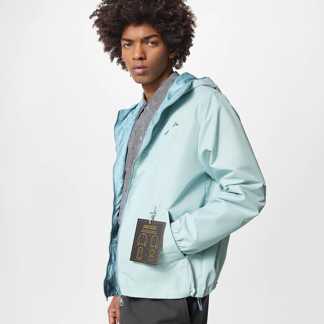 NIGO Louis Vuitton Monogram Reversible Nylon Windbreaker Men's Spring and Autumn Solid Color Logo Full Print Reversible Long Sleeve Zipper Jacket #nigo74568