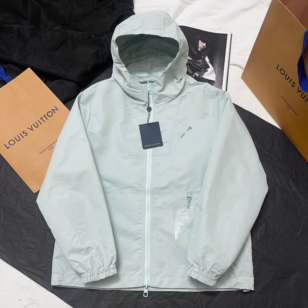 NIGO Louis Vuitton Monogram Reversible Nylon Windbreaker Men's Spring and Autumn Solid Color Logo Full Print Reversible Long Sleeve Zipper Jacket #nigo74568