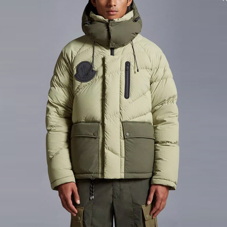 NIGO Moncler X Pharrell Williams Men And Women With The Same Models Of Autumn And Winter Solid Color Removable Hat Waterproof Nylon Stitching Long Sleeved Puffer Down Jacket #nigo74576