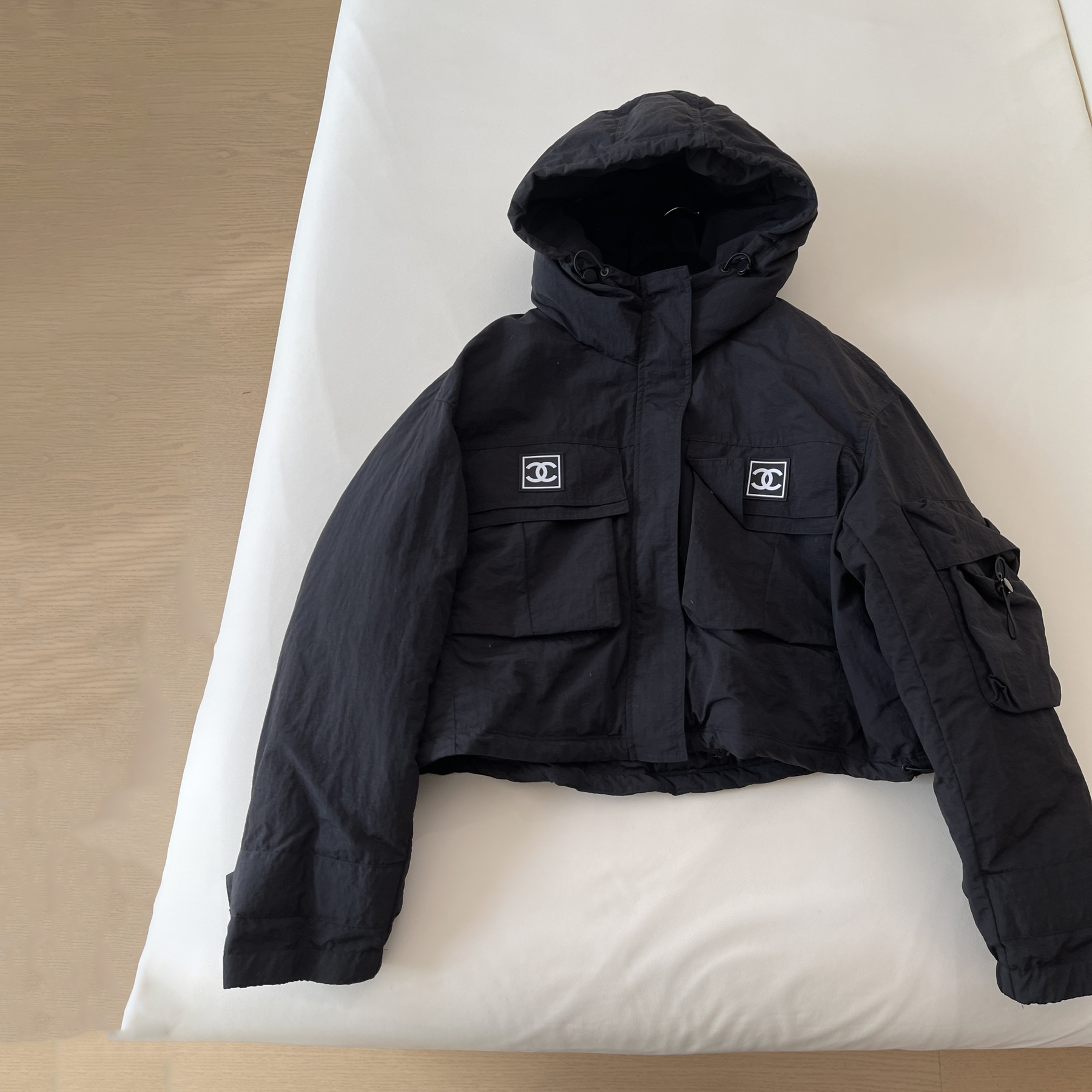 NIGO Chanel Women's Autumn and Winter Solid Color Hooded Long Sleeve Cotton Coat Jacket #nigo74577