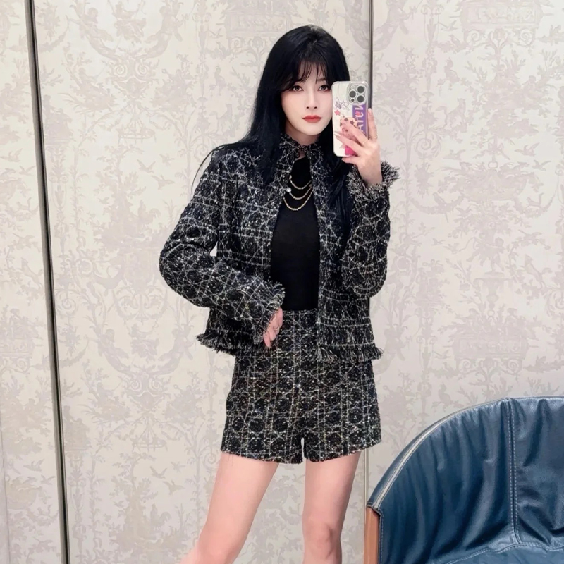 NIGO Dior Women's Spring and Autumn Macrocannage Cropped Jacket Tassel Trim Solid Color Casual Long Sleeve Blazer Jacket Ngvp #nigo9746