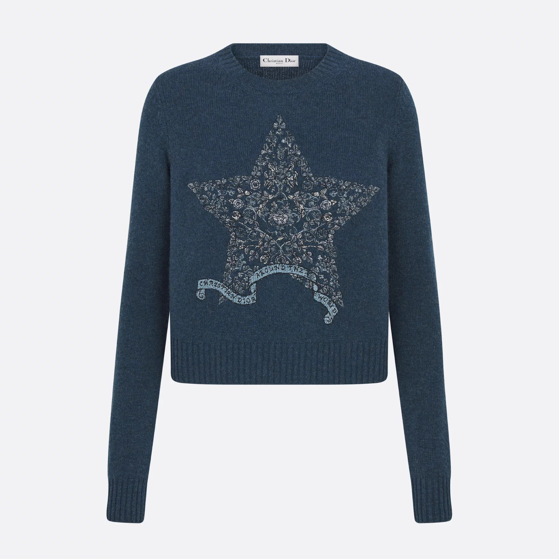 NIGO Dior Women's Spring and Autumn Star Embroidery Pattern Cashmere Knit Crew Neck Sweater #nigo74584