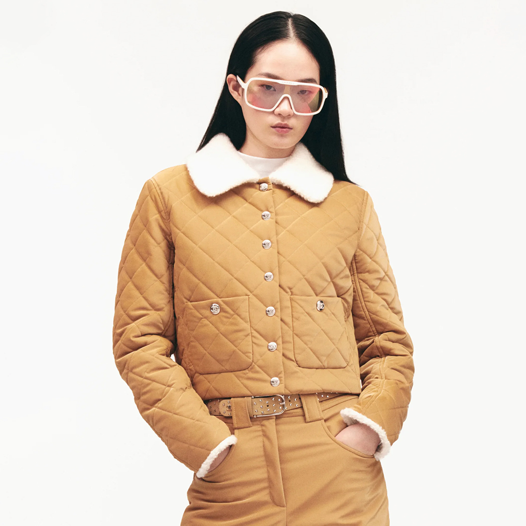 NIGO Chanel Women's Autumn And Winter Ski Collection Vintage Solid Color Waist Corset Coat Check Wool Tweed Long Sleeve Jacket Ngvp #nigo9741