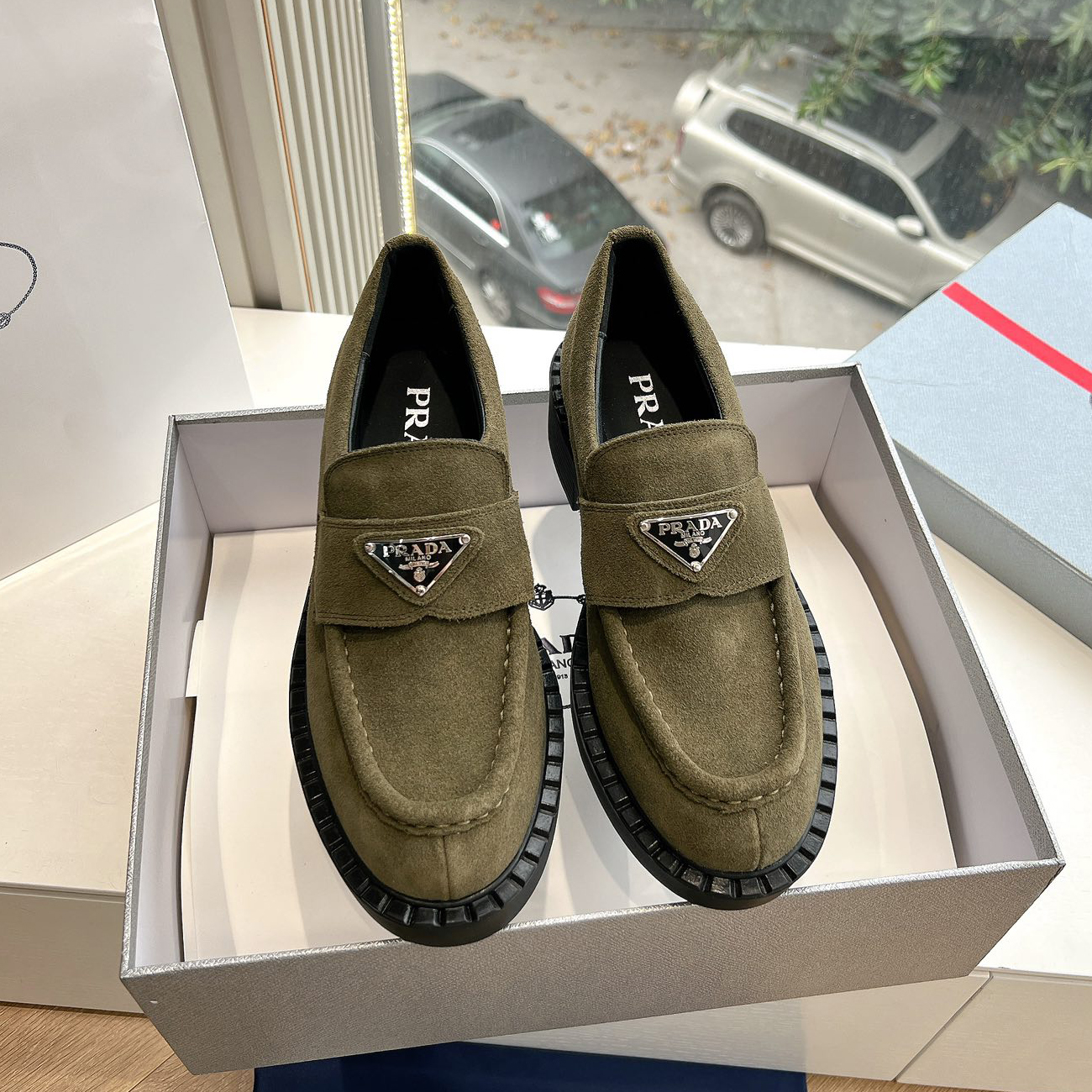 NIGO Prada Men's And Women's Spring And Fall Solid Color Wool Fabric Cowhide Lining Loafers Shoes #nigo74618