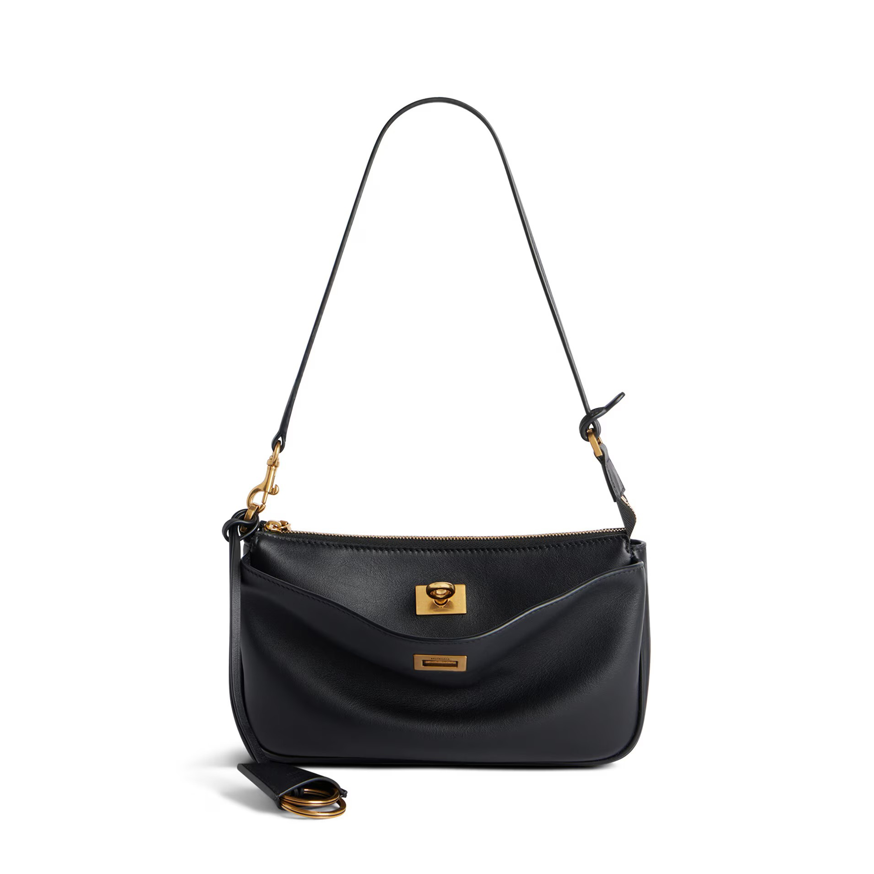 NIGO Balenciaga Women's Rodeo Sling Pochette Shoulder Bags Zipper Leather Solid Color Casual Handbag Bag 8141112ABKX1000 Ngvp #nigo9749