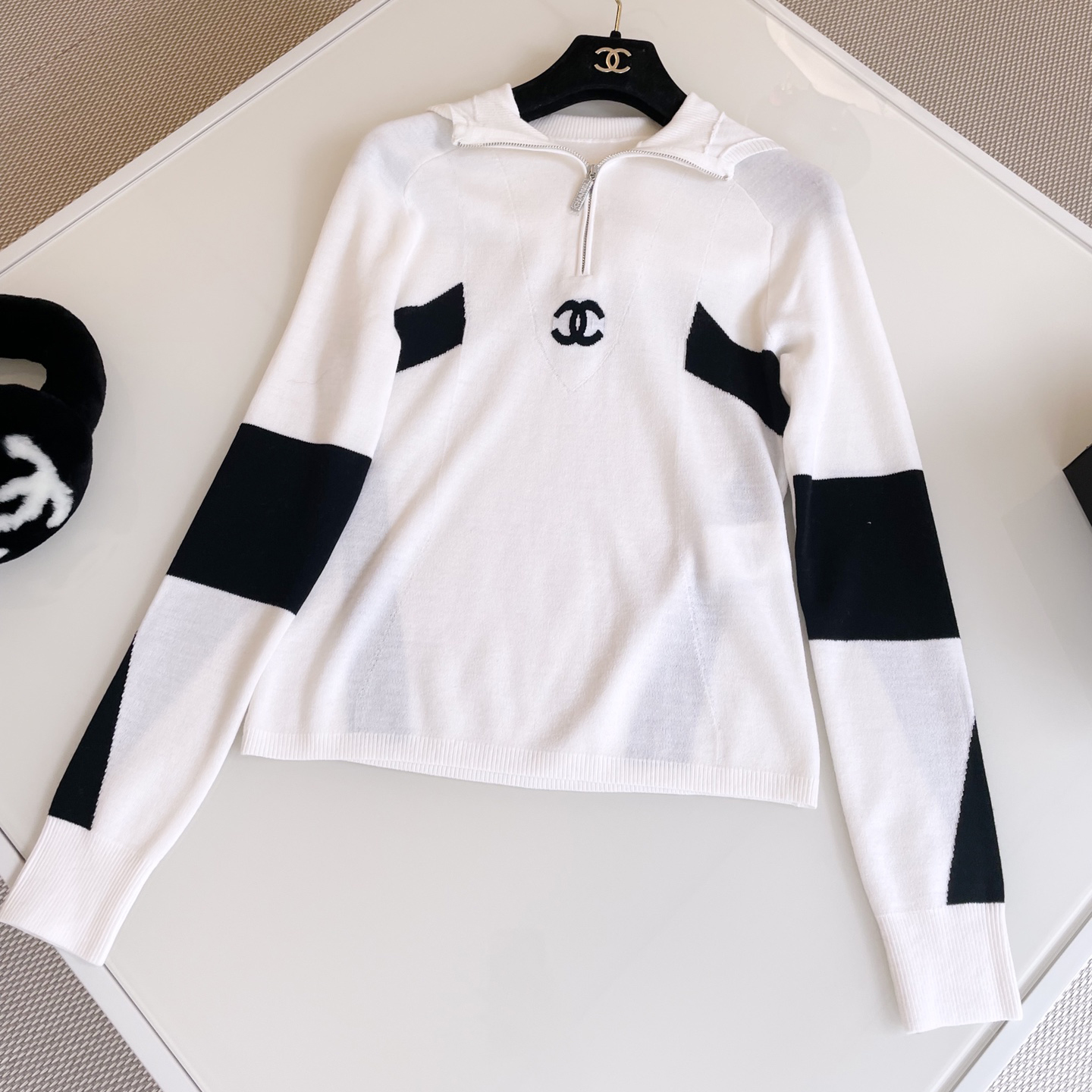 NIGO Chanel Women's Autumn and Winter Logo Decoration Color Blocking Long Sleeve Pullover Knitted Sweater #nigo74616