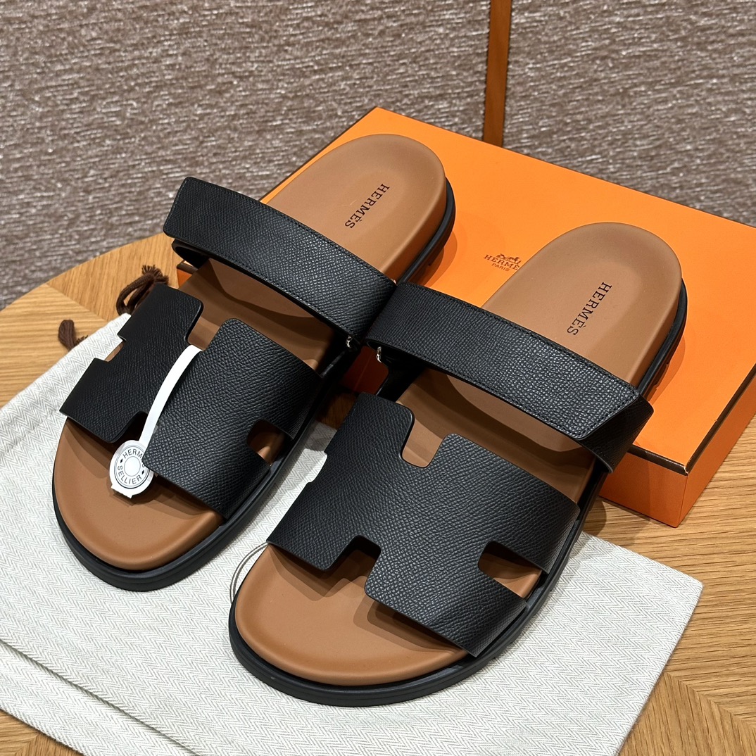 NIGO Hermes Men's Simple Comfortable Velcro Casual Leather Sandals Slippers Shoes #nigo74619