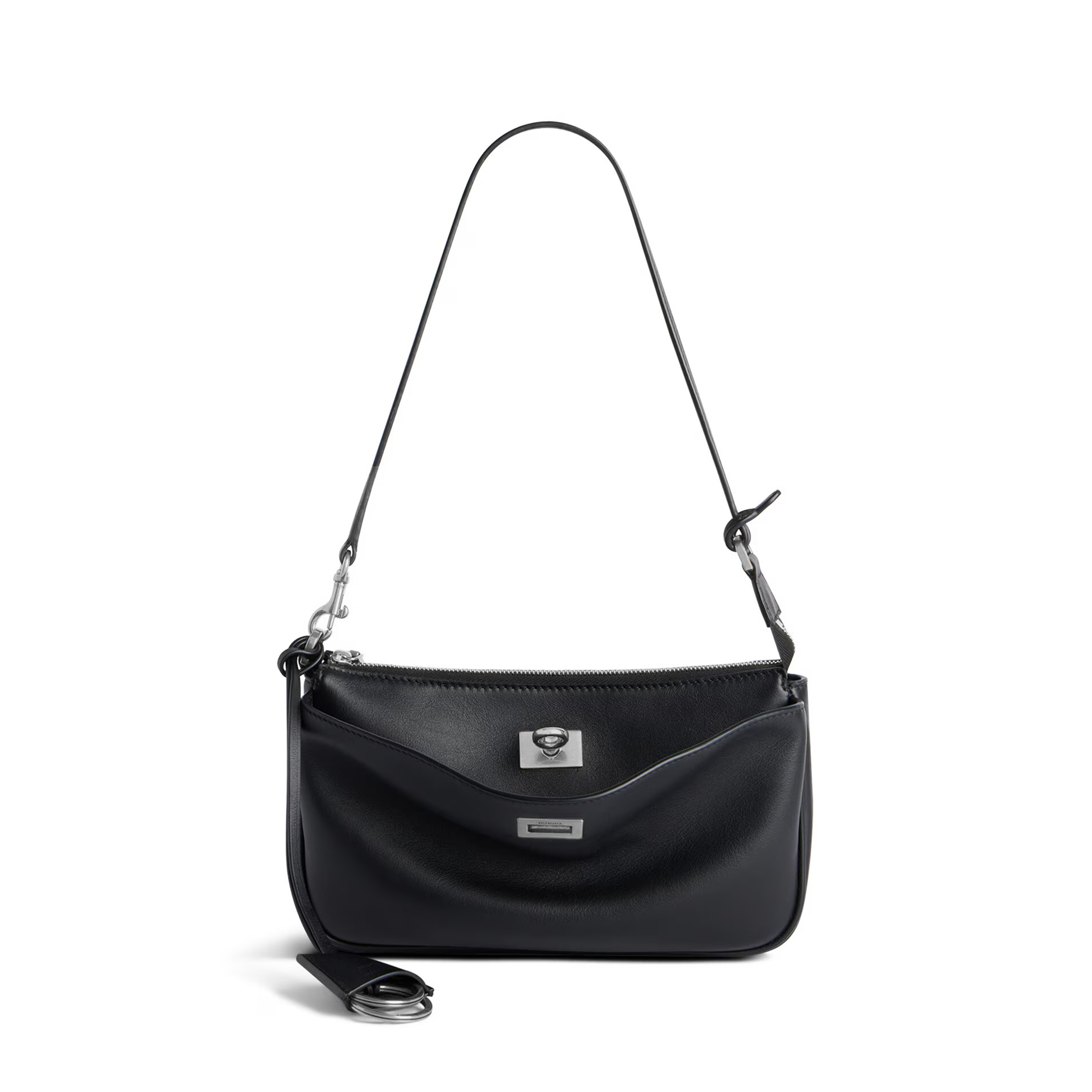 NIGO Balenciaga Women's Rodeo Sling Pochette Shoulder Bags Zipper Leather Solid Color Casual Handbag Bag 8141112ABKX1000 Ngvp #nigo9749