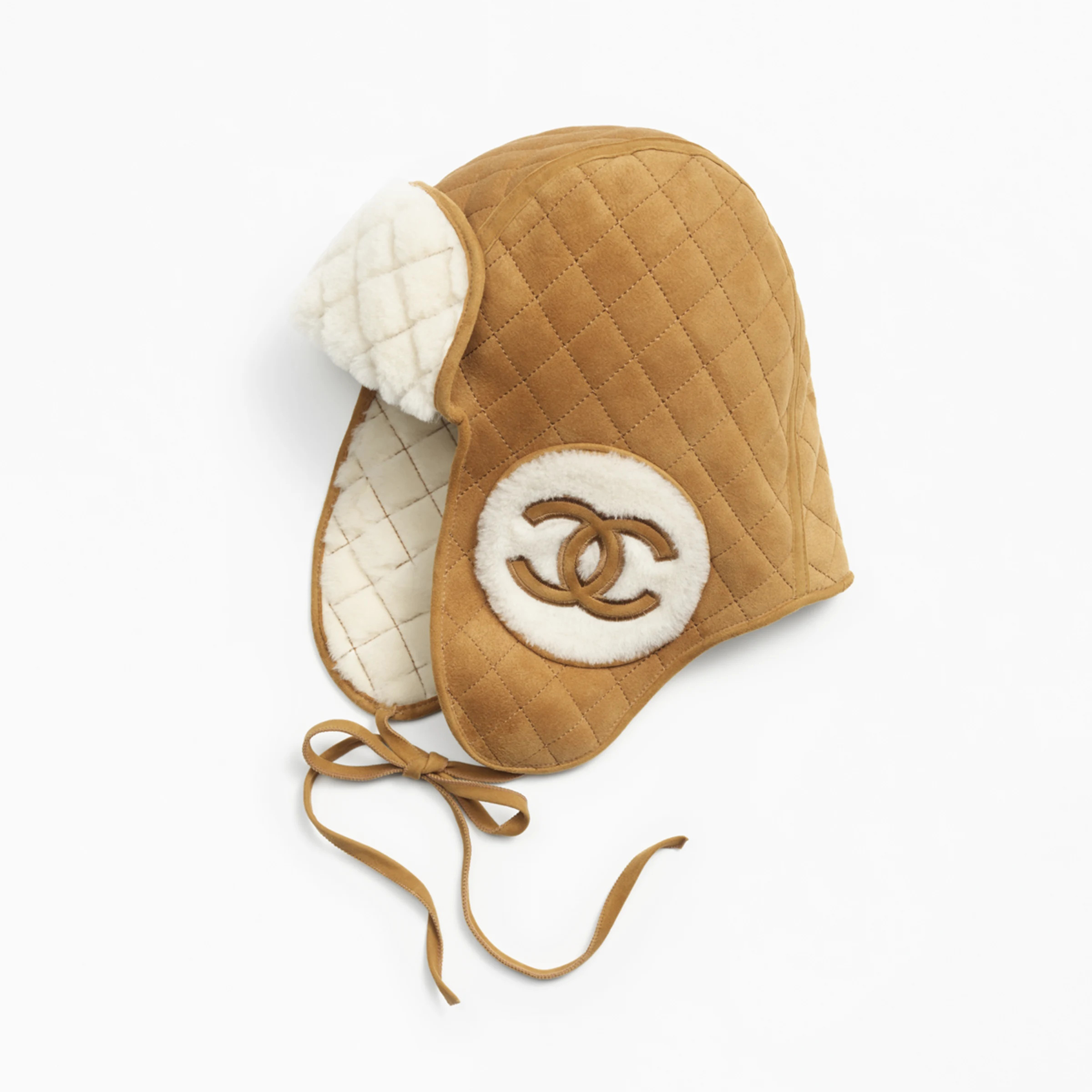 NIGO Chanel Men's and Women's Autumn and Winter Solid Color Sheep Leather Padded Cap Ears Hat #nigo74597