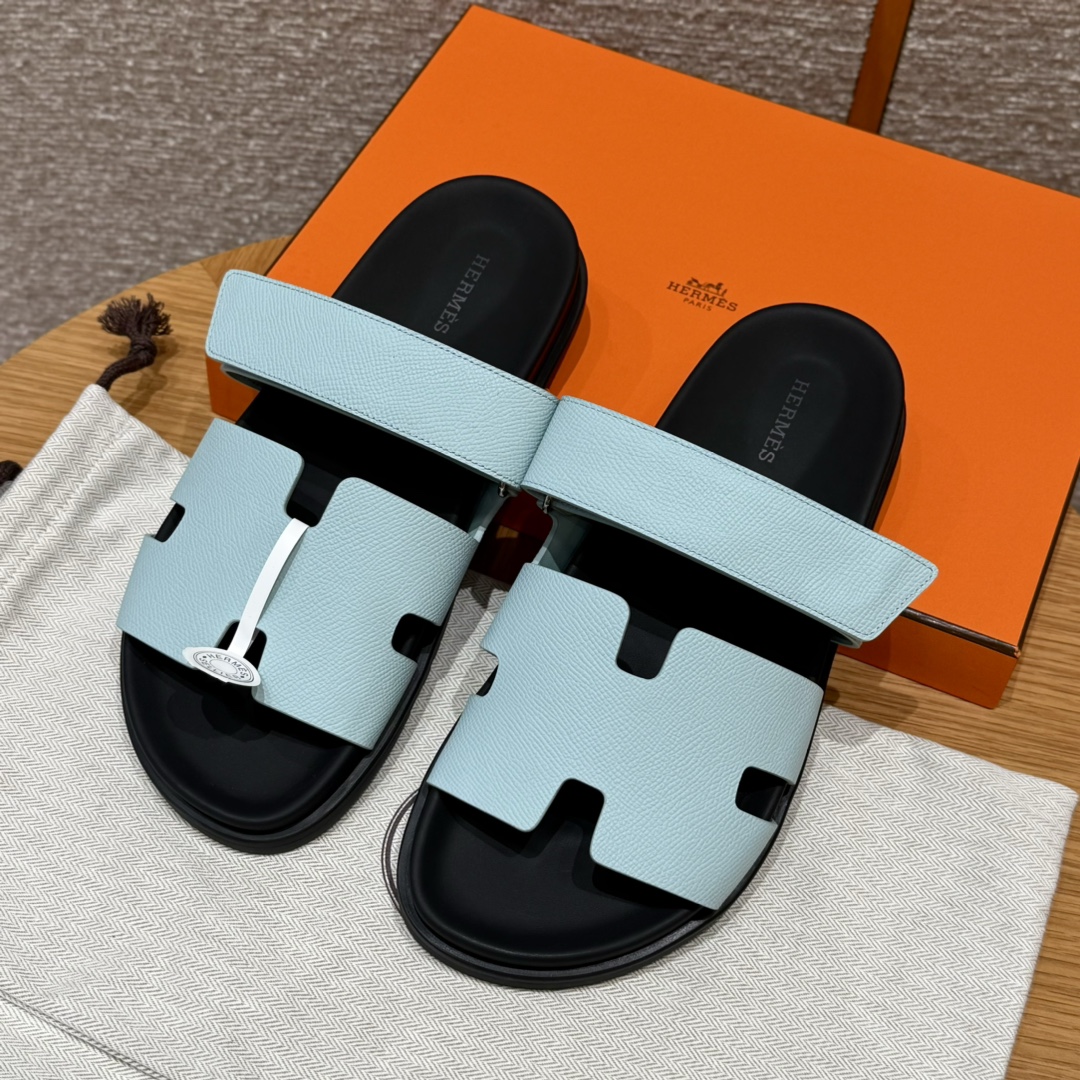 NIGO Hermes Men's Simple Comfortable Velcro Casual Leather Sandals Slippers Shoes #nigo74619