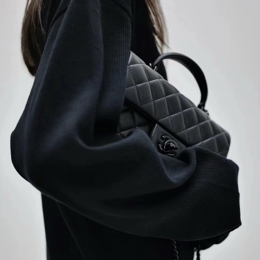 NIGO Chanel Classic Flap Cf 24a Diamond Brand Logo Leather Crossbody Handbag Women's Black Luxury Temperament Bag Bags #nigo71766