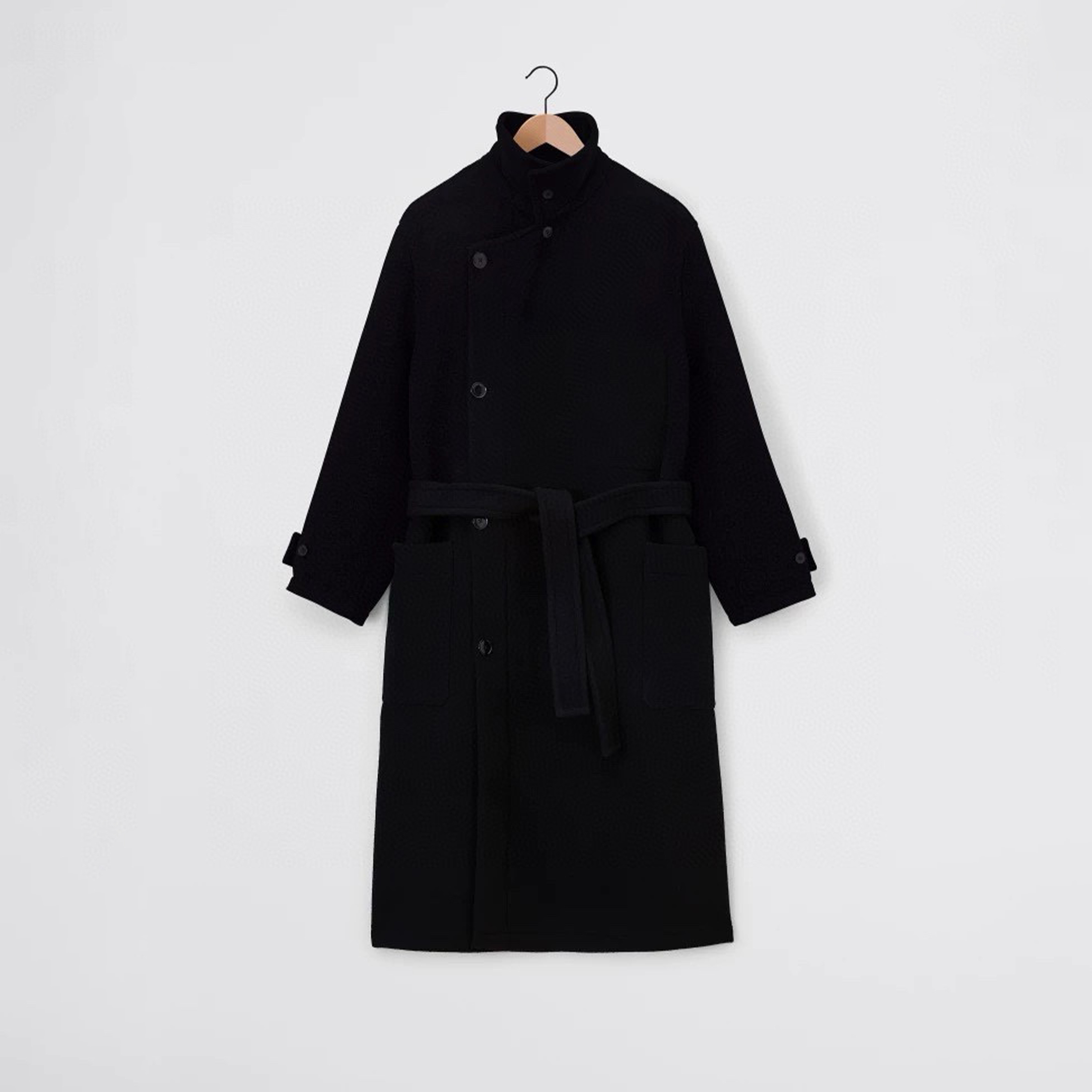 NIGO Lemaire Women's Men Temperament Fashion Cashmere Long Coat Autumn And Winter Single-breasted Jacket Black Simple Elegant Lapel Belt Tweed Coat Ngvp #nigo9757