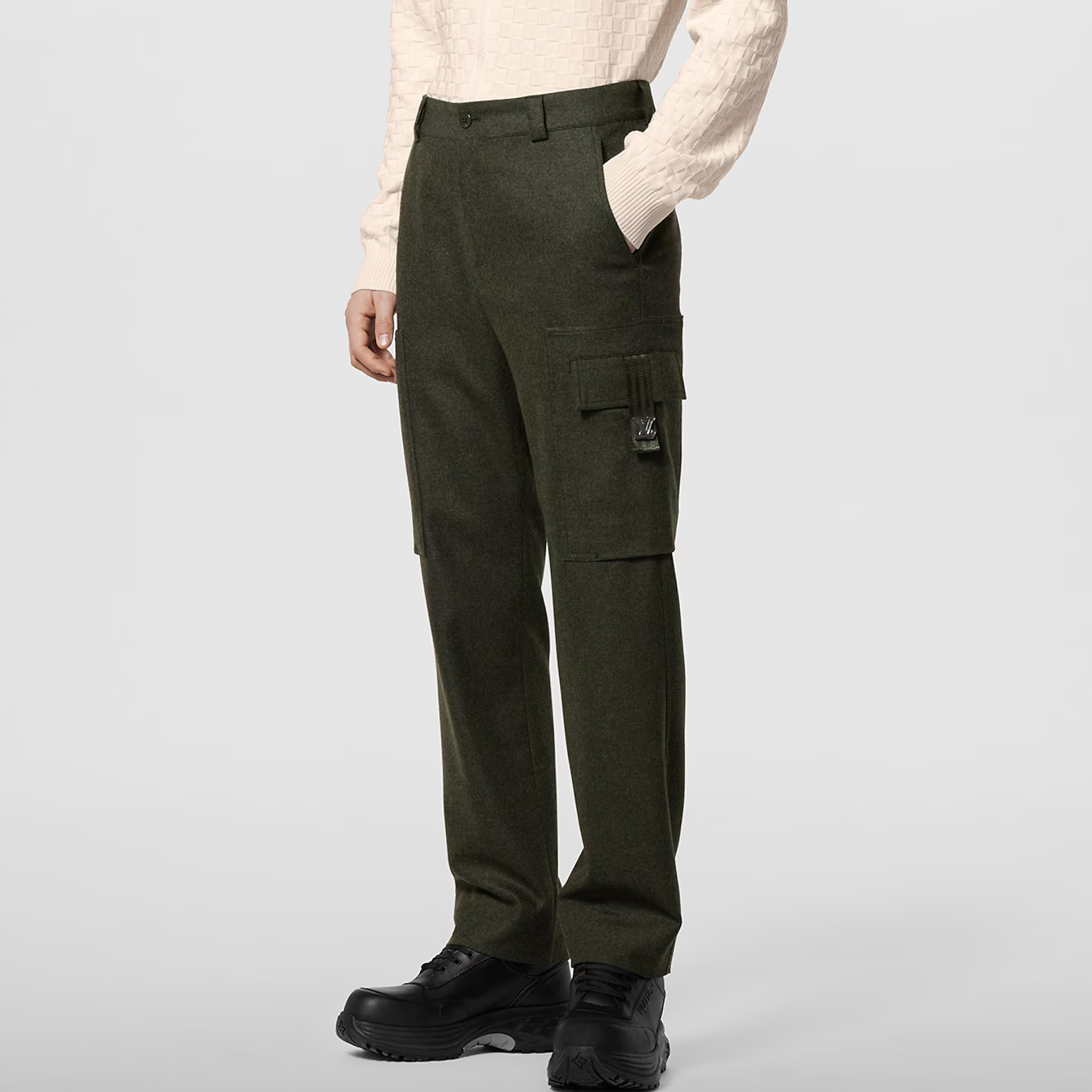 NIGO Louis Vuitton Men's Spring and Autumn Solid Color Slim Straight Wool Tweed Pants #nigo74634