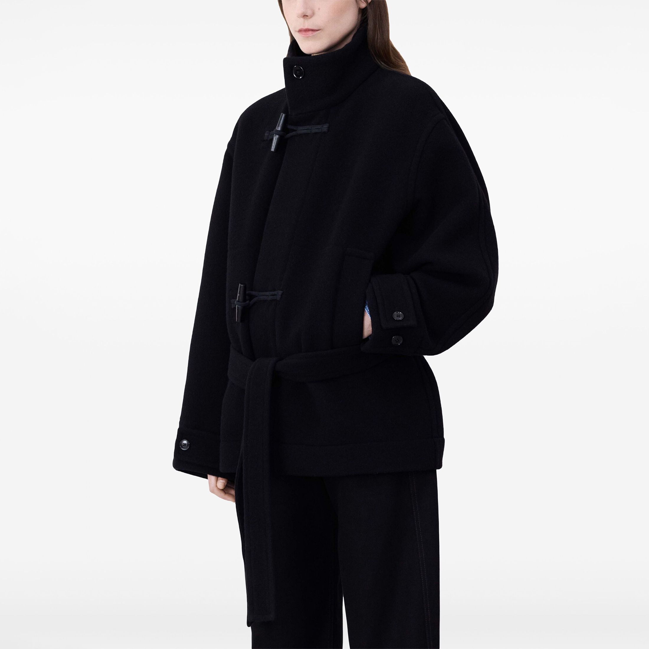 NIGO Lemaire Women's Temperament Fashion Cashmere Short Coat Autumn And Winter Single-breasted Jacket Black Simple Elegant Lapel Belt Tweed Coat Ngvp #nigo9758