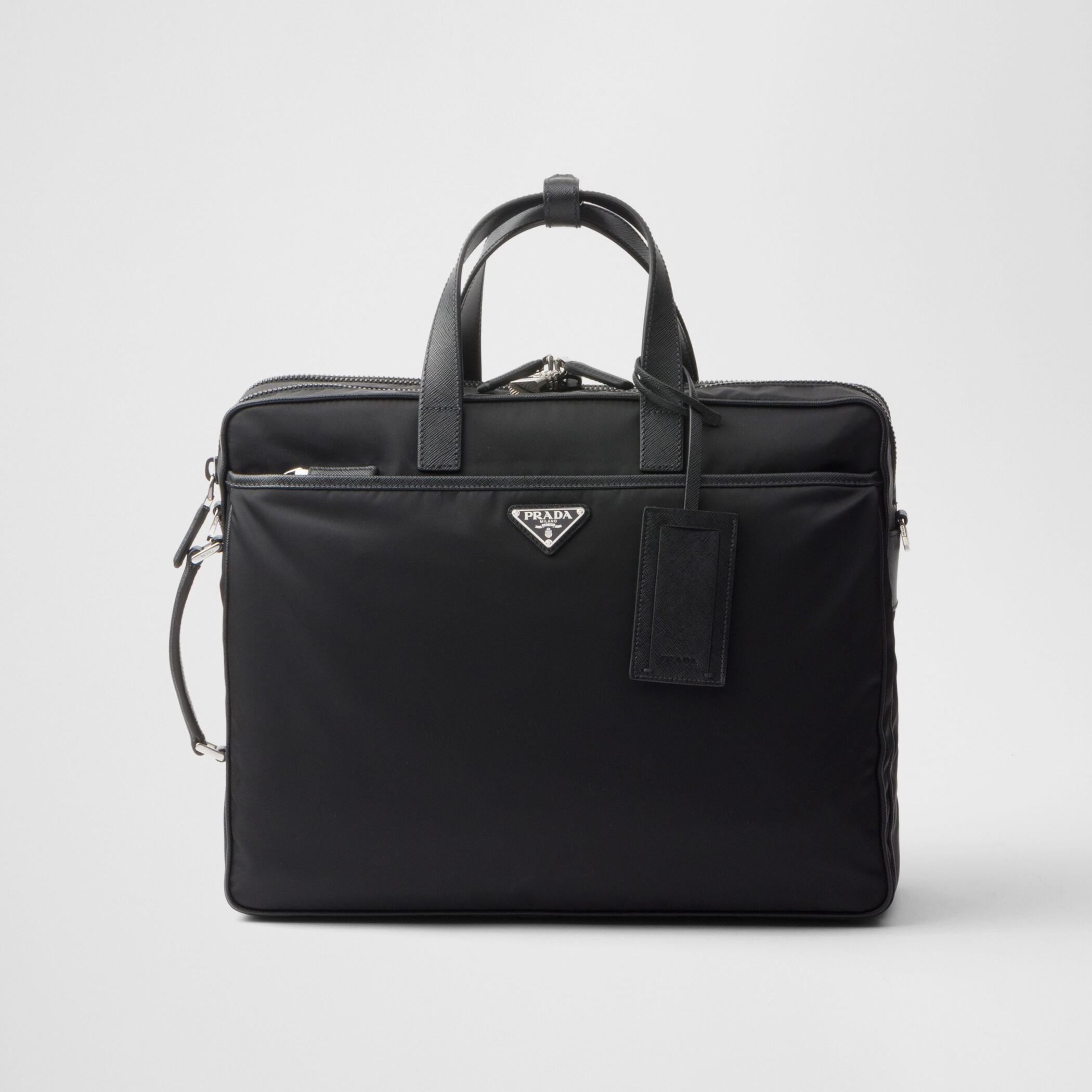 NIGO Prada Men's Solid Color Re-Nylon and Saffiano Leather Briefcase Tote Bag Bags #nigo74626