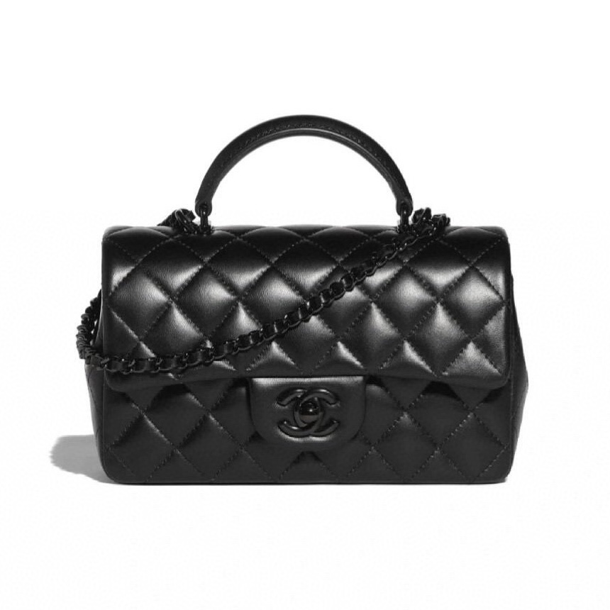 NIGO Chanel Classic Flap Cf 24a Diamond Brand Logo Leather Crossbody Handbag Women's Black Luxury Temperament Bag Bags #nigo71766