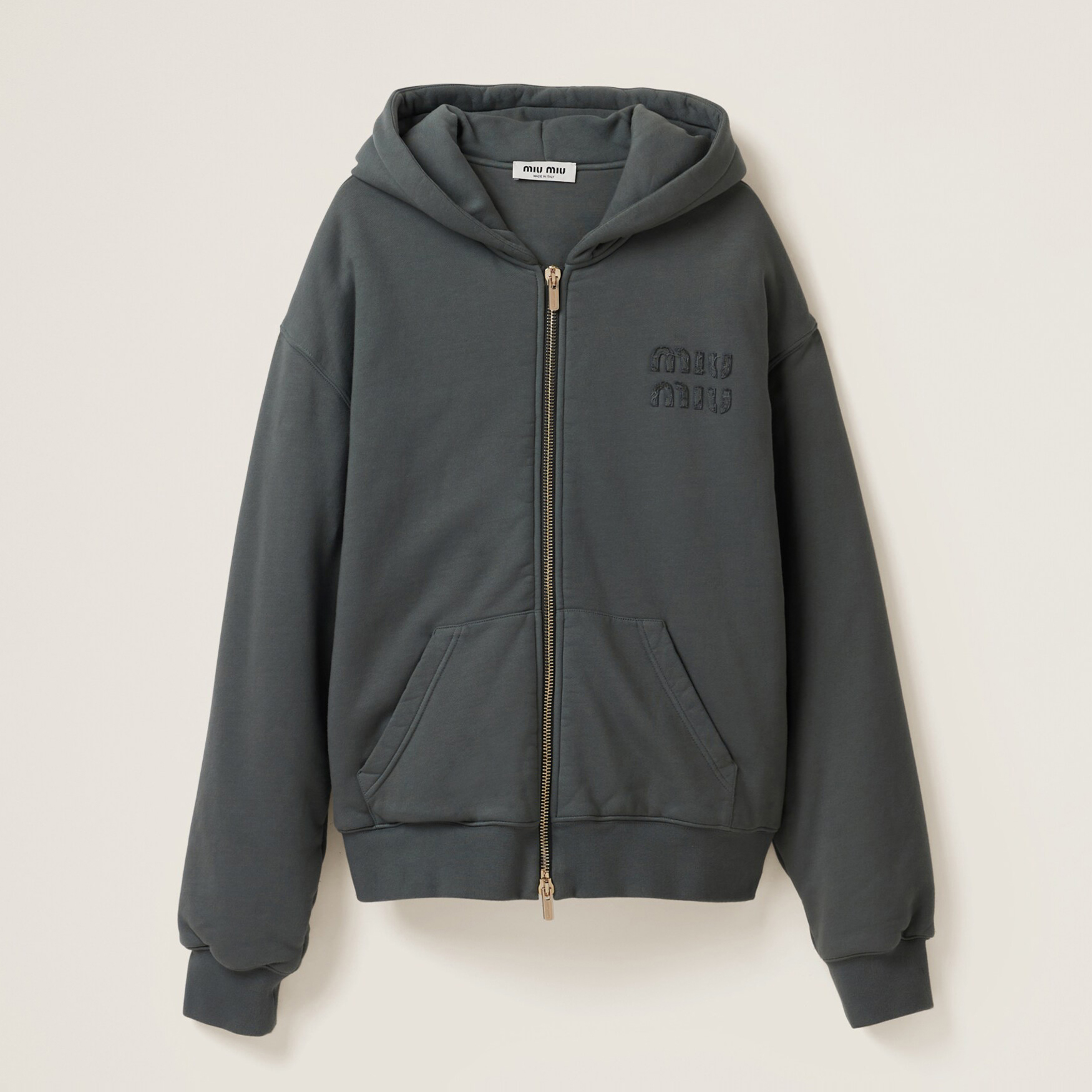 NIGO MiuMiu Women's Spring & Autumn Solid Color Cotton Double Zipper Hooded Long Sleeve Jacket #nigo74644