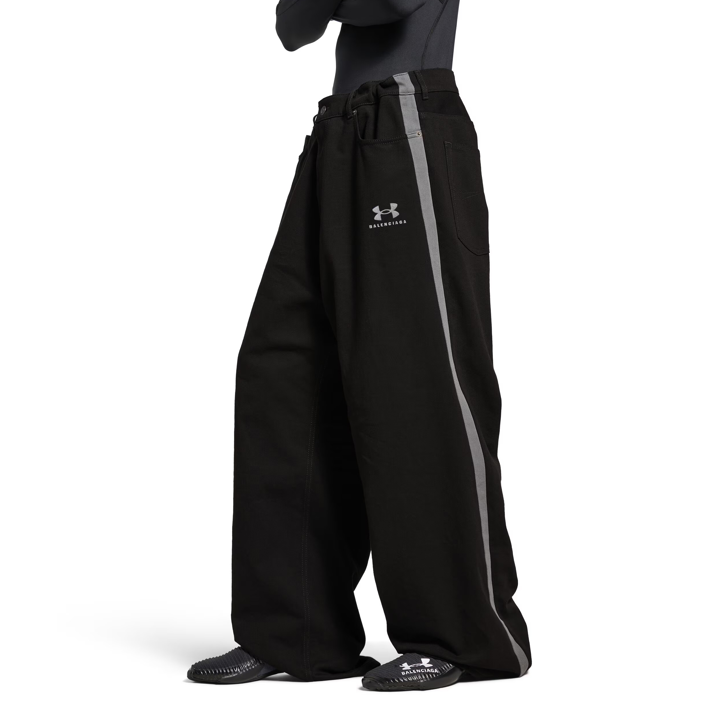 NIGO Balenciaga Men's Spring & Autumn Logo Printed Solid Color Lace-Up Mid-Rise Straight Leg Casual Pants #nigo74653