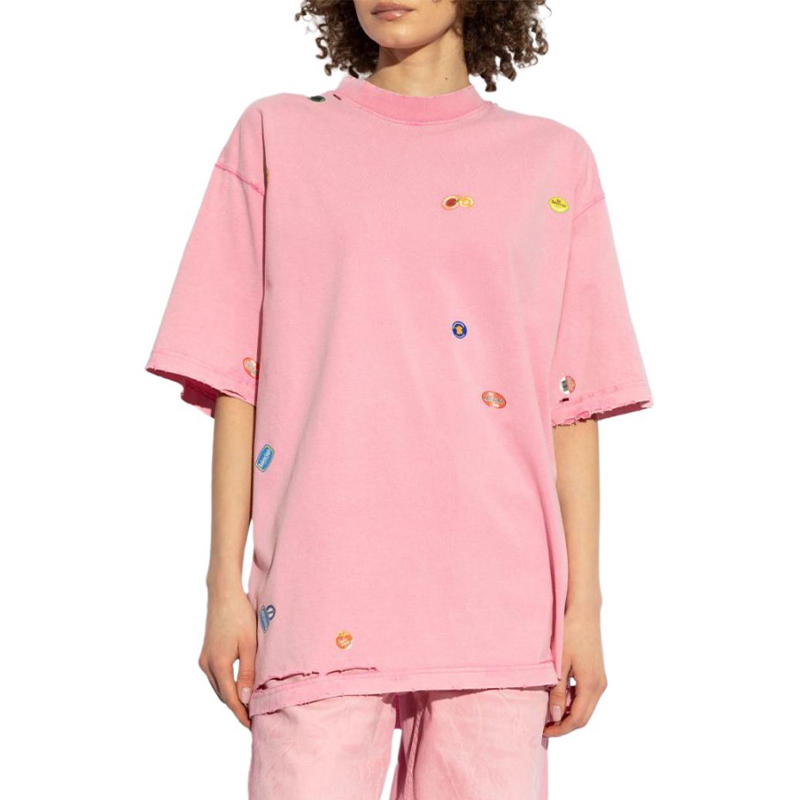 NIGO Balenciaga Women's Summer Round Neck Fruity Print Retro Solid Color Loose Cotton Short Sleeve T-Shirt Ngvp ﻿#nigo9756