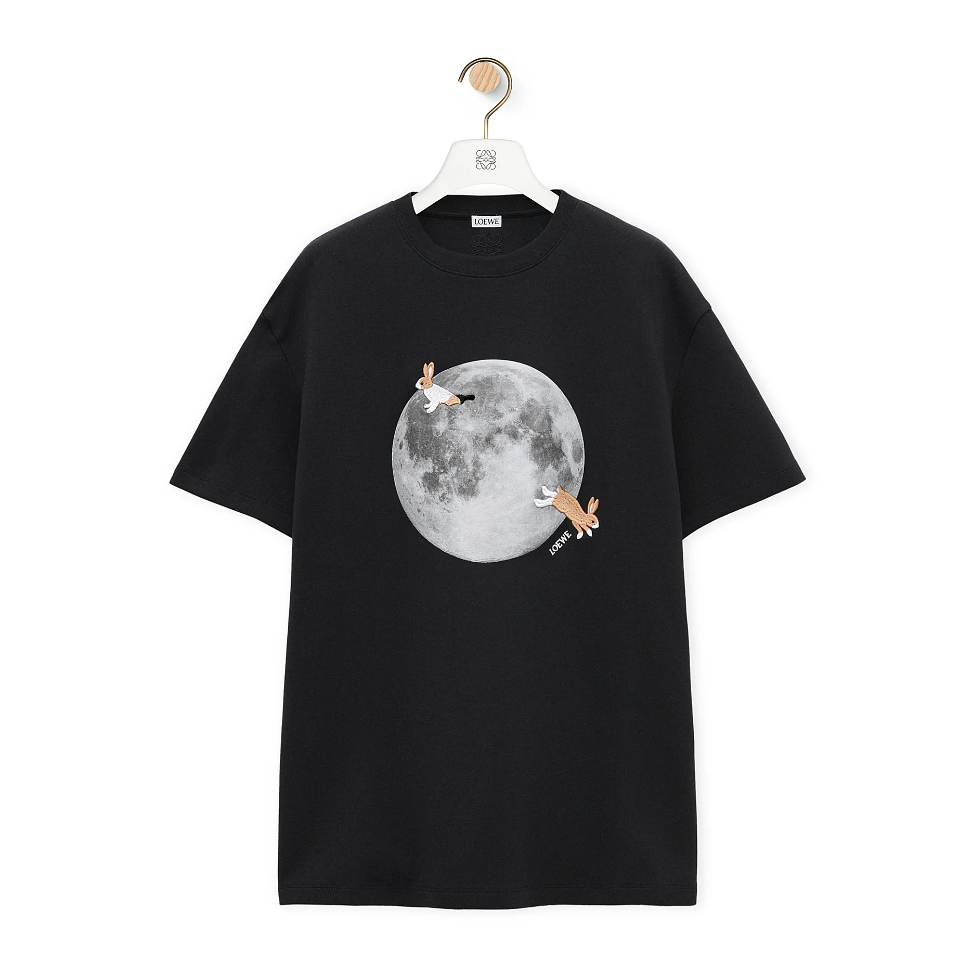 NIGO Loewe Women's Spring and Autumn Moon Print Black Long Sleeve T-shirt #nigo74646