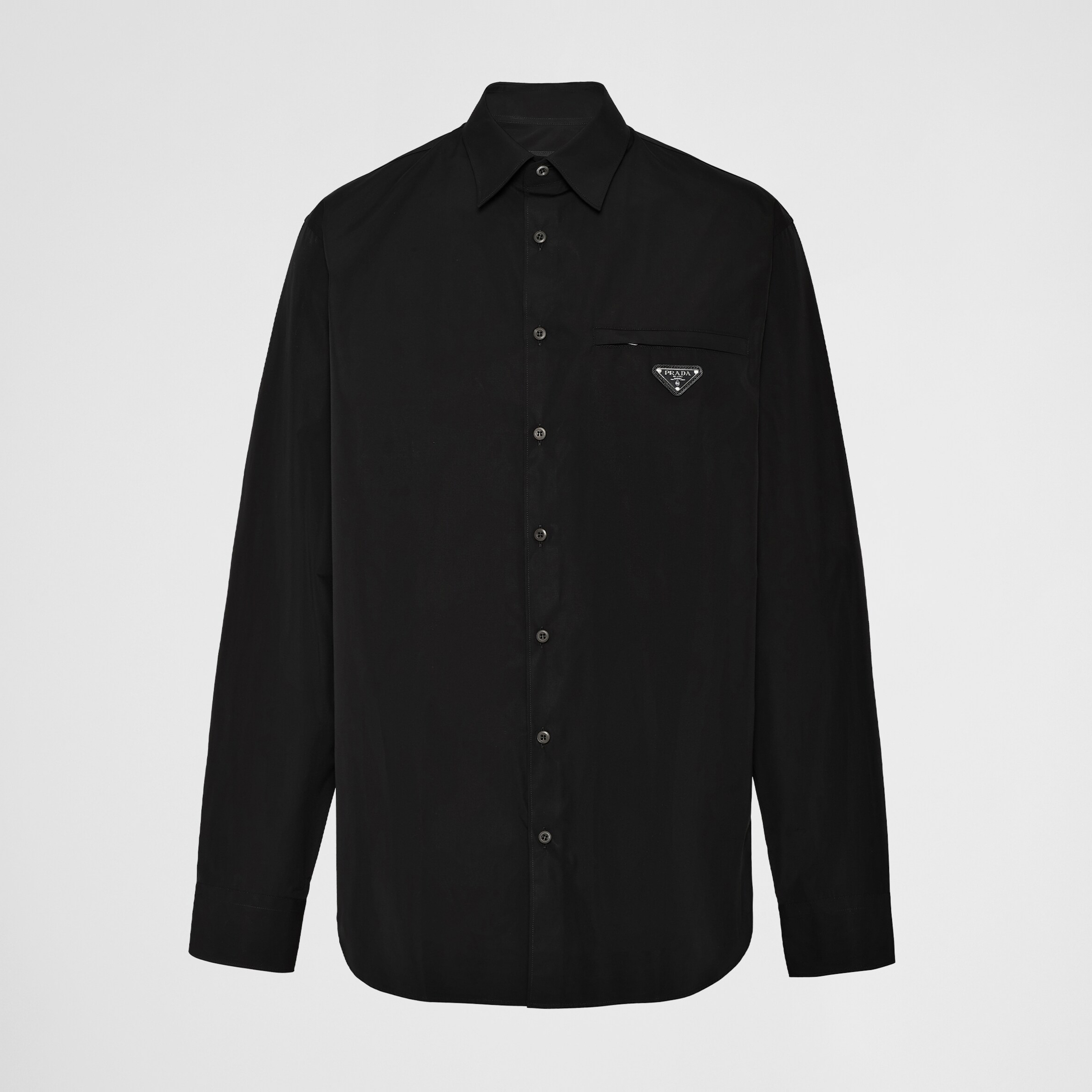 NIGO Prada Men's Spring And Autumn Solid Color Recycled Fiber Nylon Single Breasted Long Sleeved Shirt #nigo74639