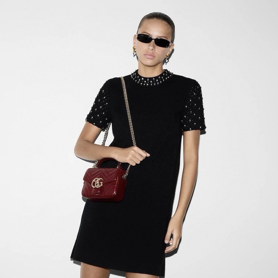 NIGO Gucci Women's Summer Solid Color Round Neck Beaded Rhinestone Embroidery Short Sleeve Knit Dresses Ngvp #nigo9759