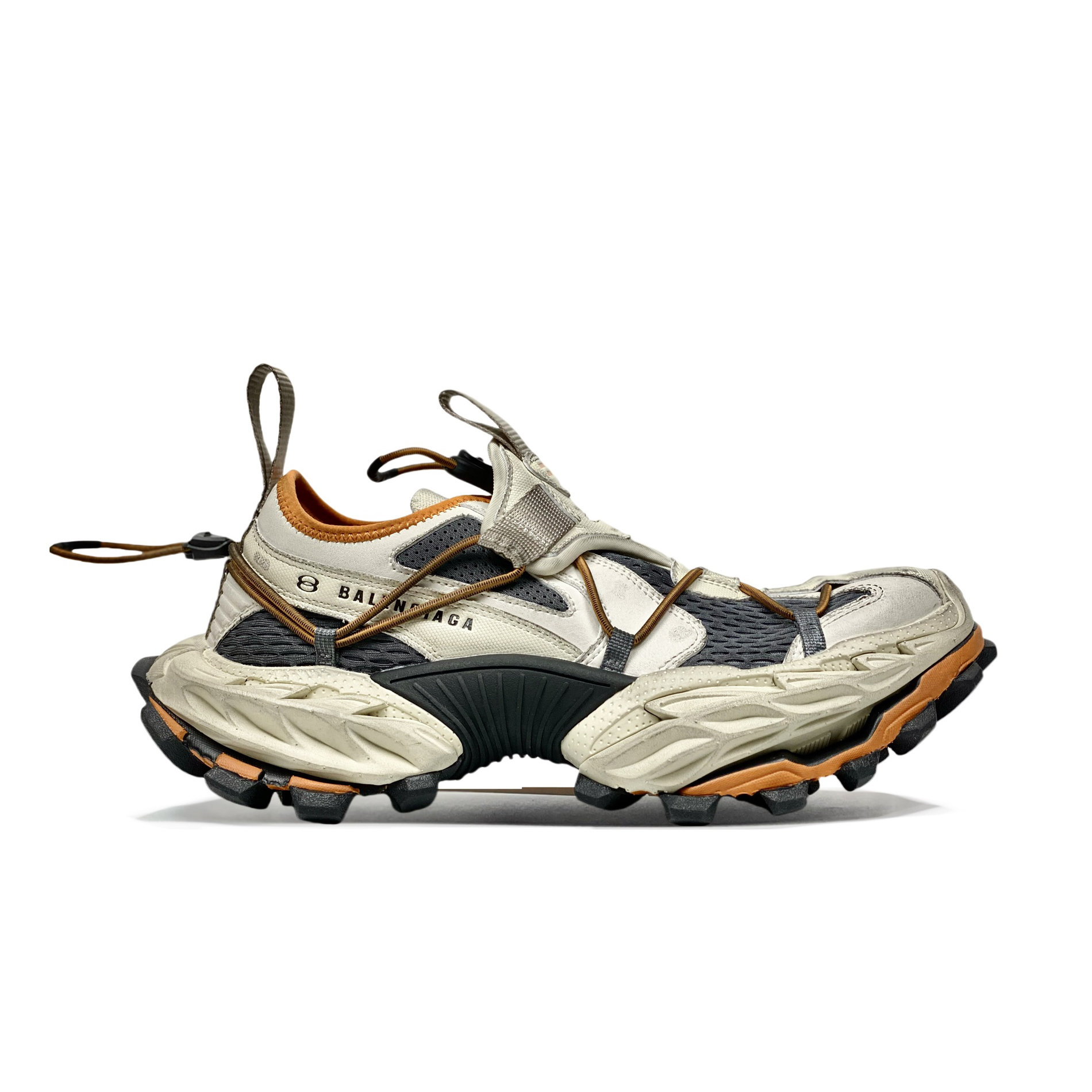 NIGO Balenciaga Men's and Women's Distressed Colorblocked Mesh Fabric Round Toe Drawstring Low Top Sneakers Shoes #nigo74656