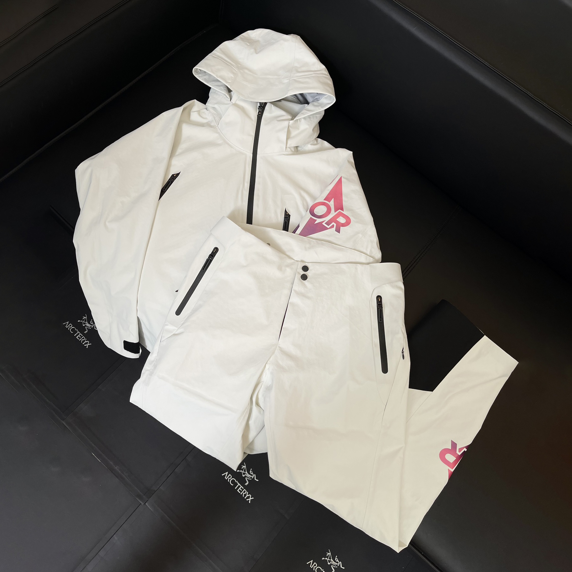 NIGO Dior Men's Autumn & Winter Solid Color Waterproof Windproof Hooded Zipper Long Sleeve Ski Jacket Zipper Casual Ski Pants Set Suit #nigo74662