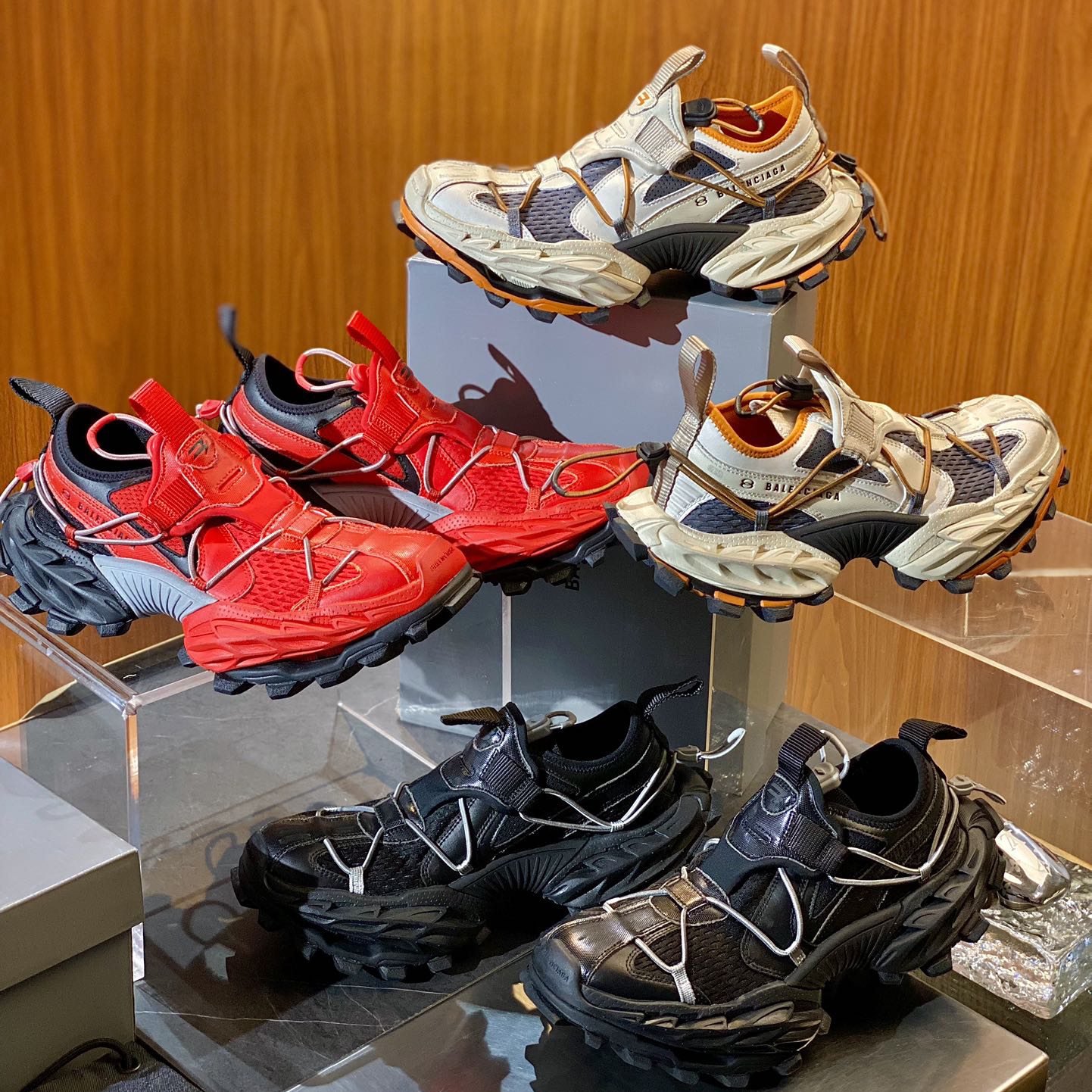 NIGO Balenciaga Men's and Women's Distressed Colorblocked Mesh Fabric Round Toe Drawstring Low Top Sneakers Shoes #nigo74656