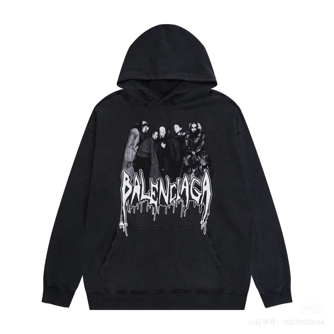 NIGO Balenciaga Men's Spring and Autumn Solid Color Letter Printed Cotton Hooded Sweatshirt #nigo74654