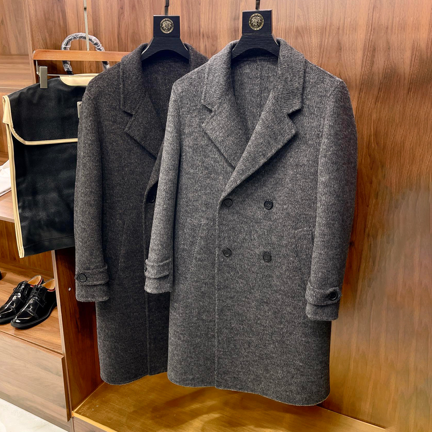 NIGO Louis Vuitton Men's Women's Autumn And Winter Single-Breasted Wool Cashmere Long Coat Solid Color Lapel Coat Ngvp #nigo9771