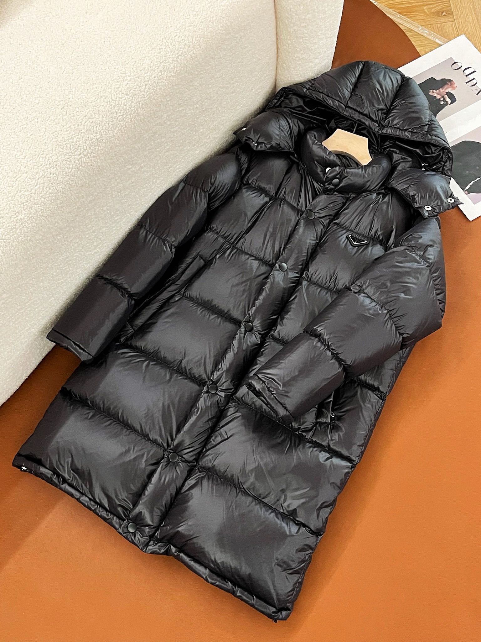 NIGO Prada Men's Autumn and Winter Solid Color Nylon Hooded Long Zipper Long Sleeve Jacket Coat #nigo74672