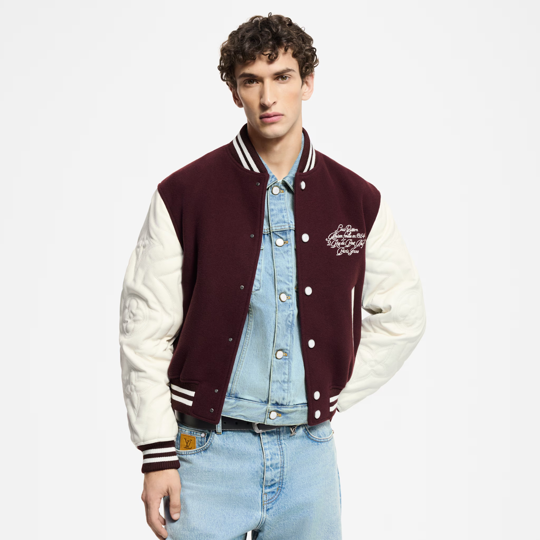 NIGO Louis Vuitton Men's Spring And Autumn Color Blocking Logo Letters Embroidered Single Breasted Long Sleeved Baseball Jacket #nigo74677