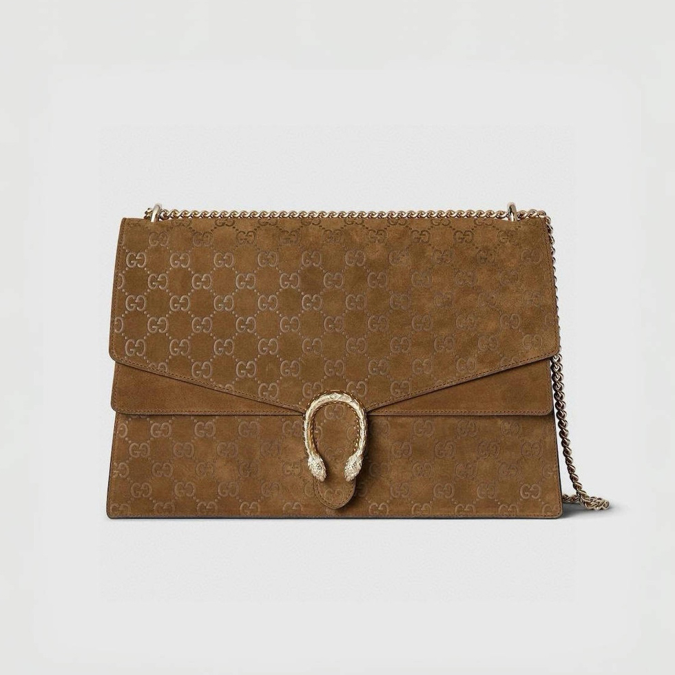 NIGO Gucci Dionysus Women's Sliding Chain Tiger Head Lock Clasp Solid Color Suede Crossbody Shoulder Bag Bags #nigo74692