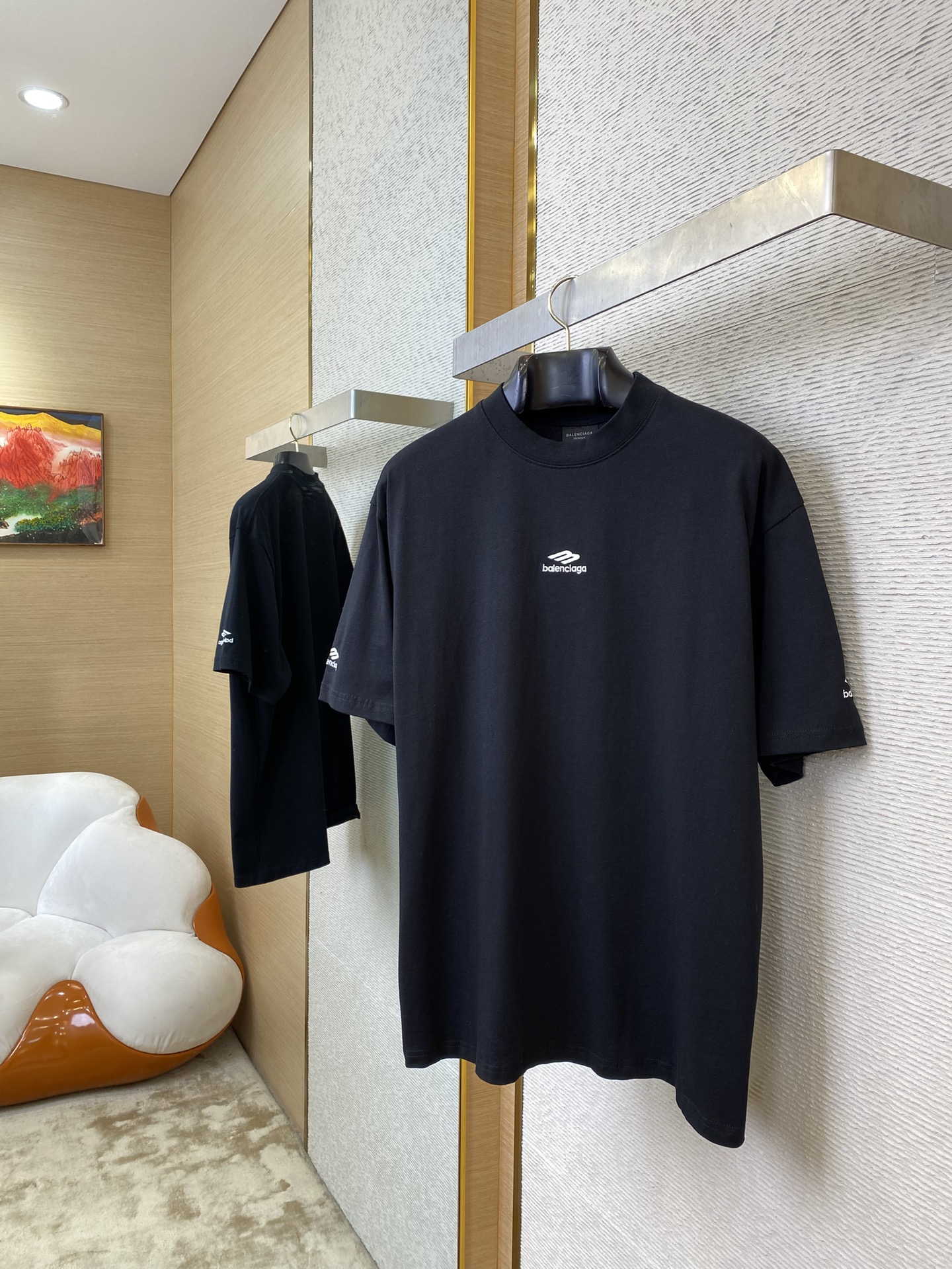 NIGO Balenciaga Men's And Women's Summer Solid Color Embroidered Logo Pattern Round Neck Cotton Short Sleeve T-shirt #nigo74686