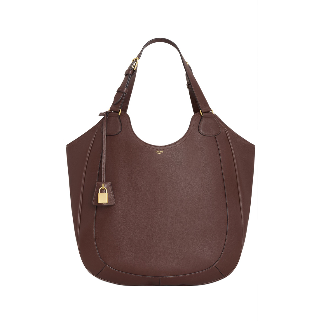 NIGO Celine Women's Gold Finish Adjustable Handle Calfskin Leather Solid Color Tote Bag Bags #nigo74681